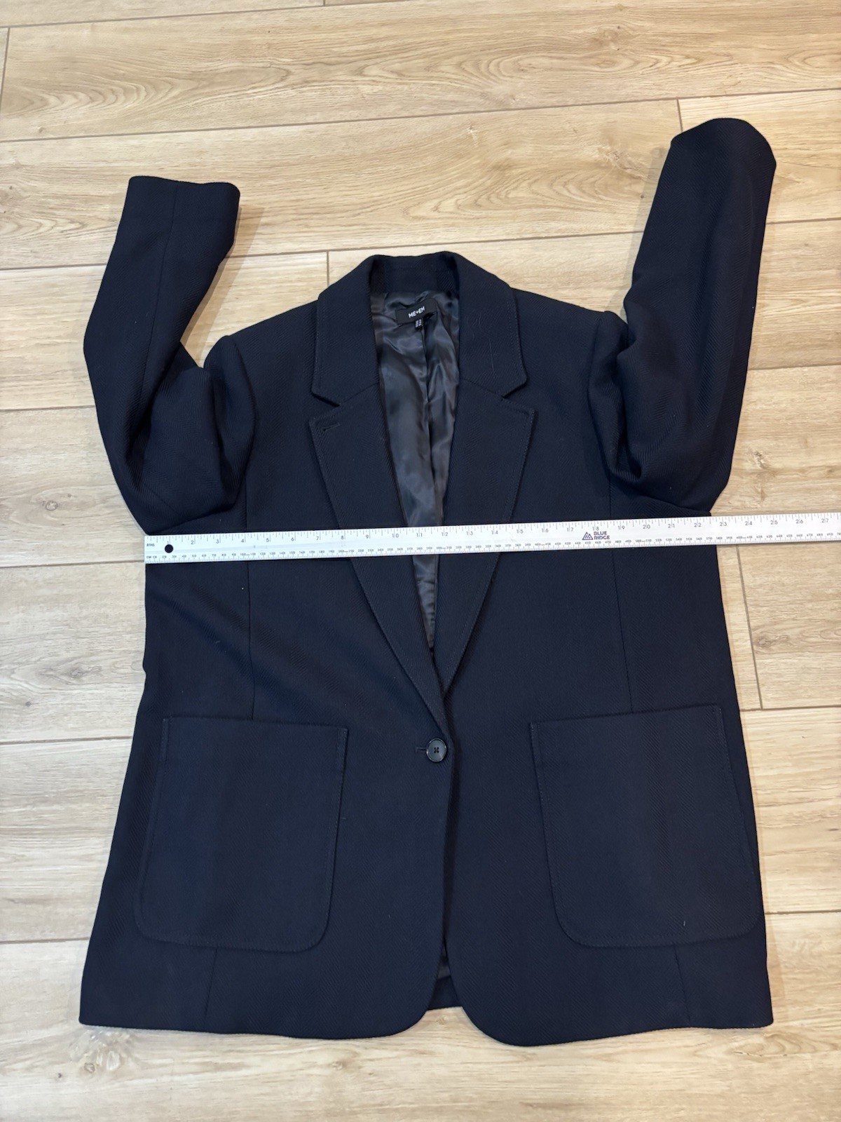 ME+EM Navy Blue Blazer Oversized Soft Structure Tailoring Jacket US 12 UK 16