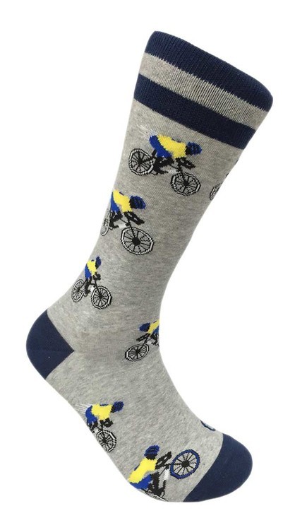The Racer Bicycle Bike Cycle FineFit Mens Fun Novelty Socks Dress SOX Sz 10-13