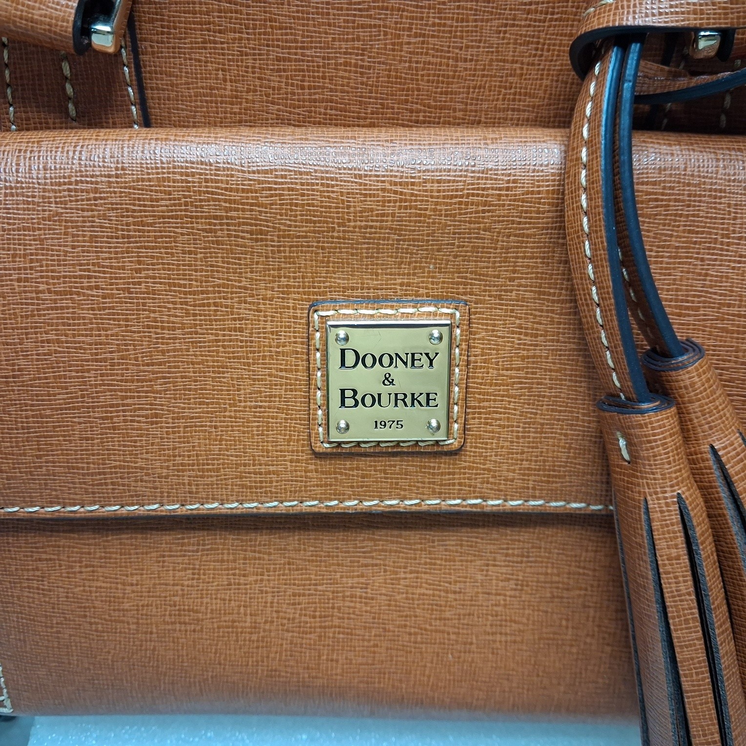 Dooney & Bourke Wexford Small Satchel Natural Tan Leather Crossbody Bag Handbag