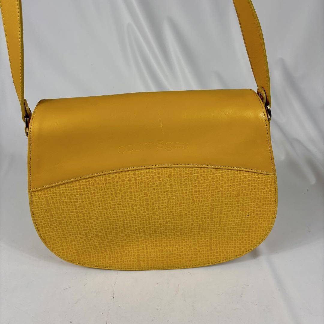 Courreges Shoulder Bag Yellow 10.6 inch