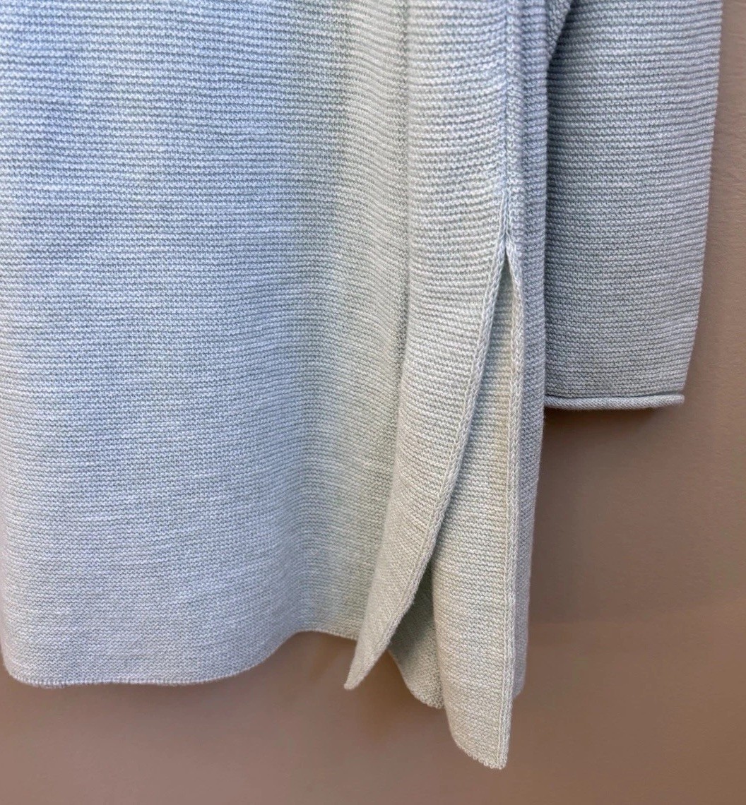 NWT Eileen Fisher Absinthe Light Green Peruvian Cotton Jewel Nk Tunic Sweater 2X