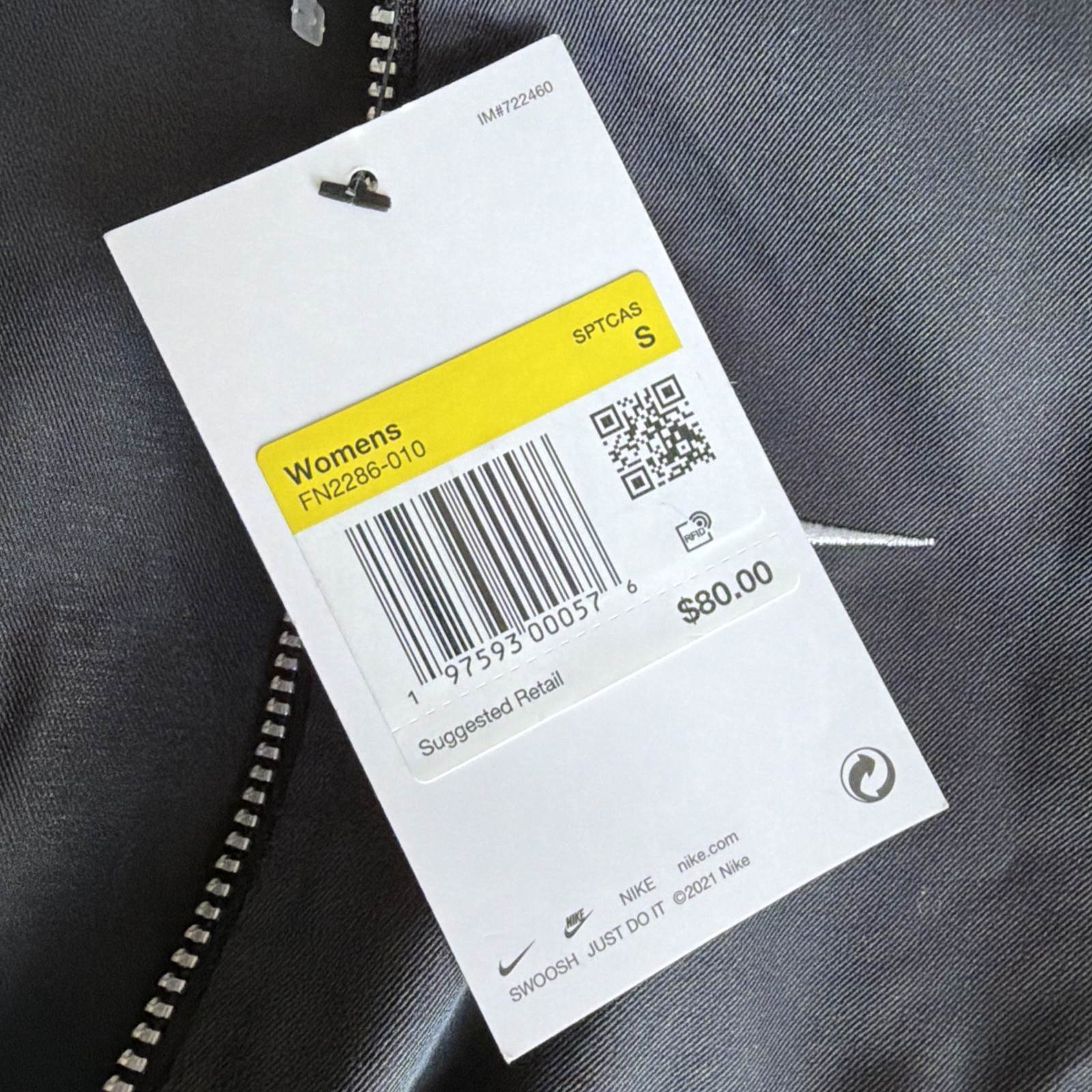 NWT NIKE Street Sleeveless Active Dress Zip Front Above Knee Black Small 4-6 $80