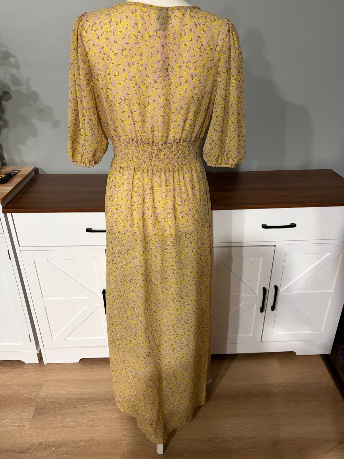 Wild Fable Long Sheer Sundress Yellow Floral Maxi Dress NWT Size Small