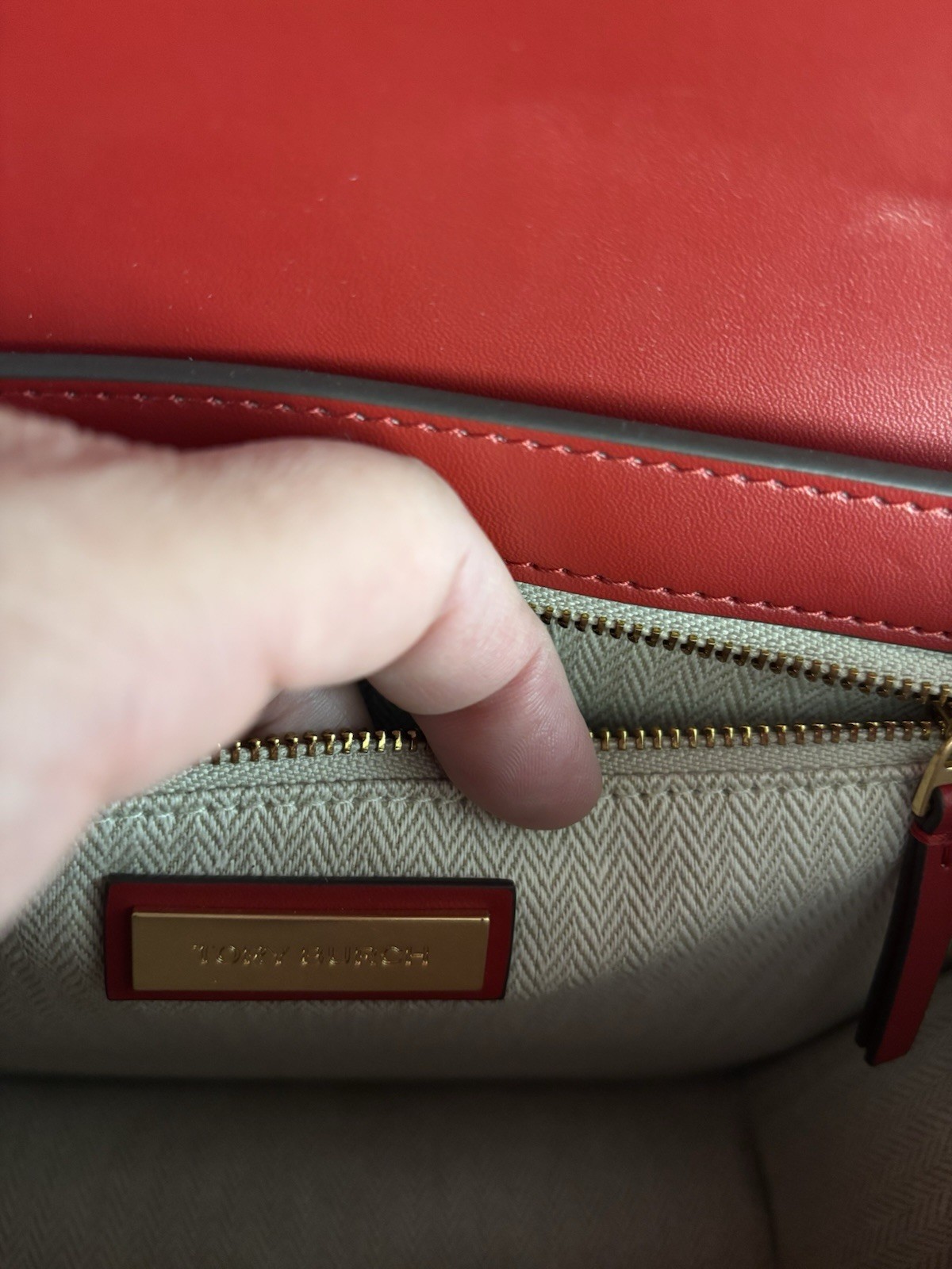Tory Burch Robinson Convertible Shoulder Bag – Spark Red Leather with Gold Chain