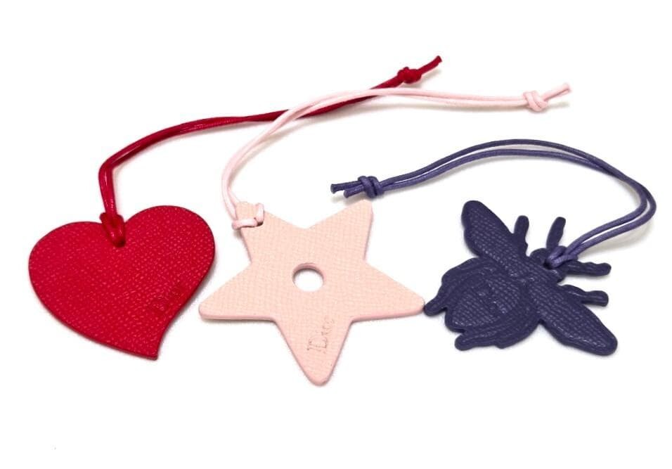 Christian Dior Novelty Bag Charm Set Heart Star Bee Boxed Auth