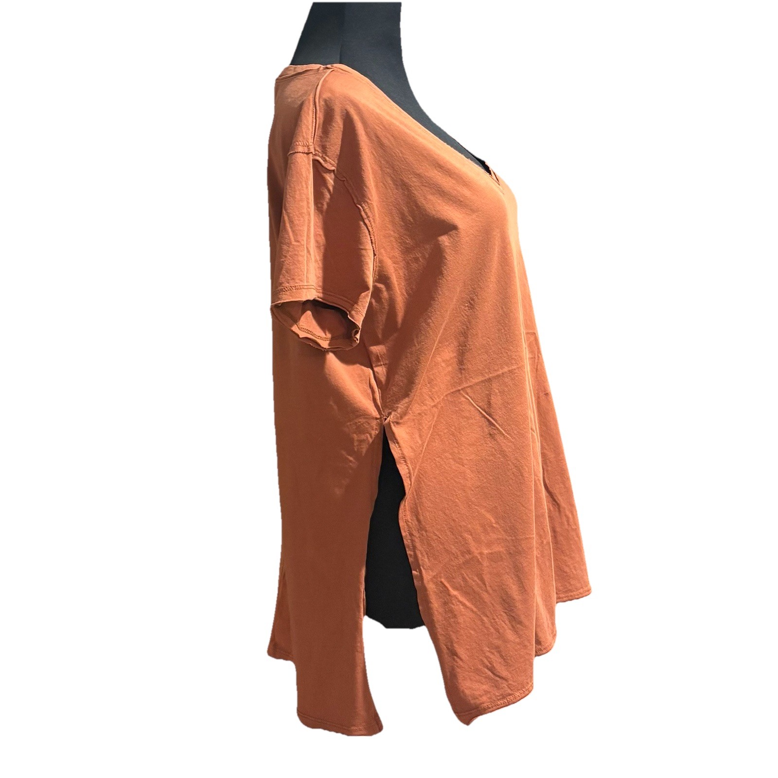NWT 100% Organic Cotton Women’s Neutral Earthy Art Lagenlook Burnt Orange $36.95