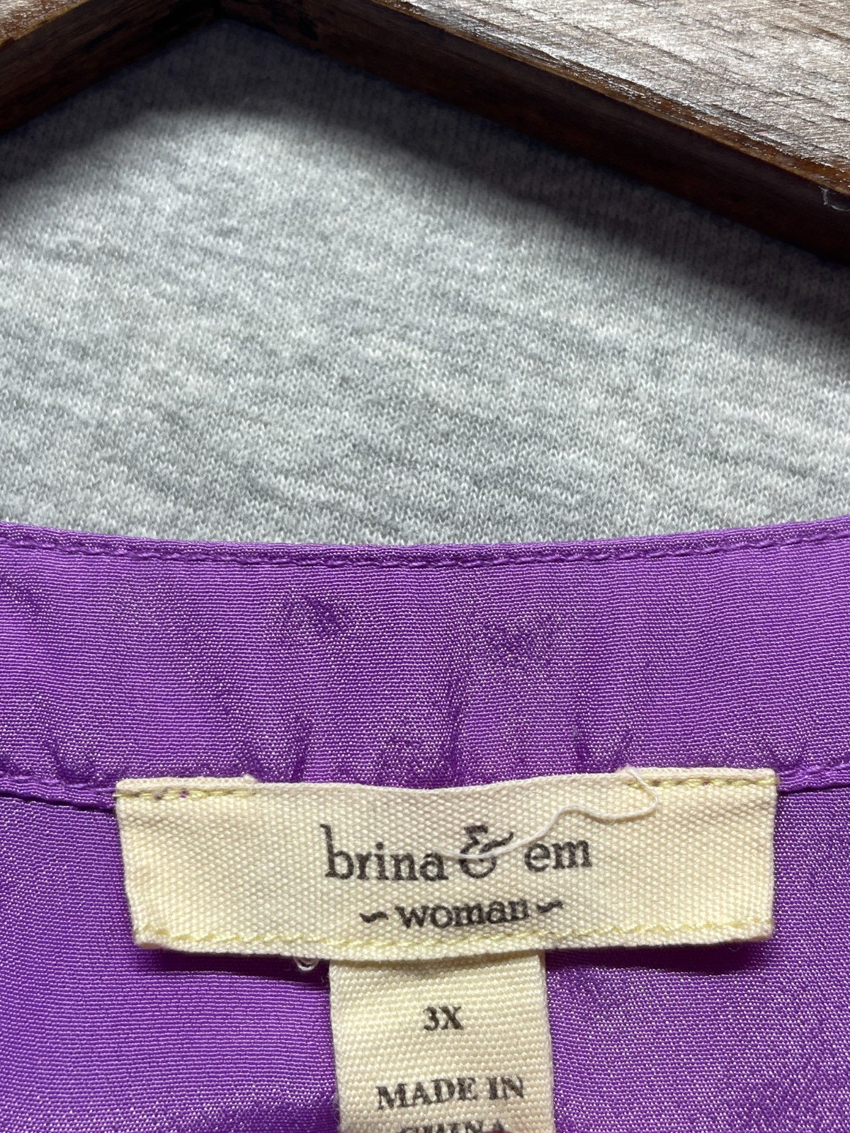 Brina & Em Blouse Top Womens 3X Purple Pintuck Pleats Sleeveless Button Front