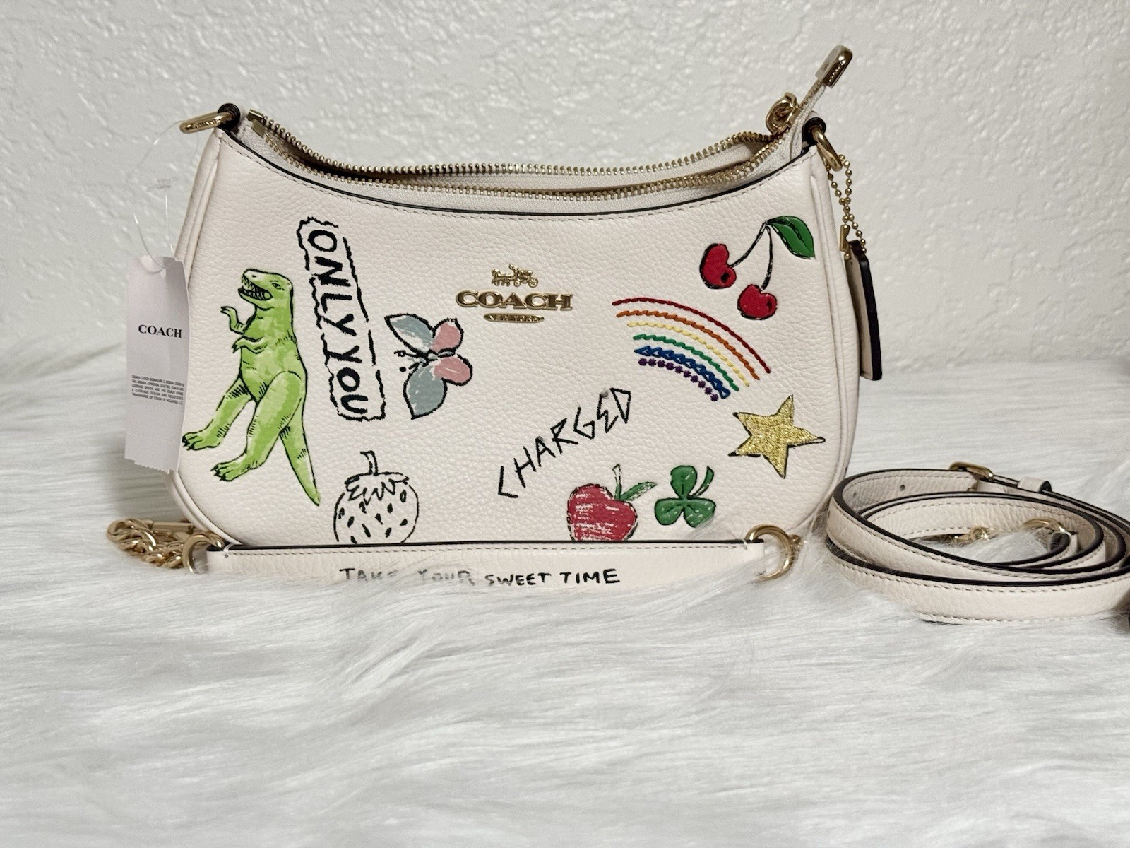 Coach Teri Shoulder & Crossbody Bag With Sketch Print In Chalk Multi CAK17 NWT