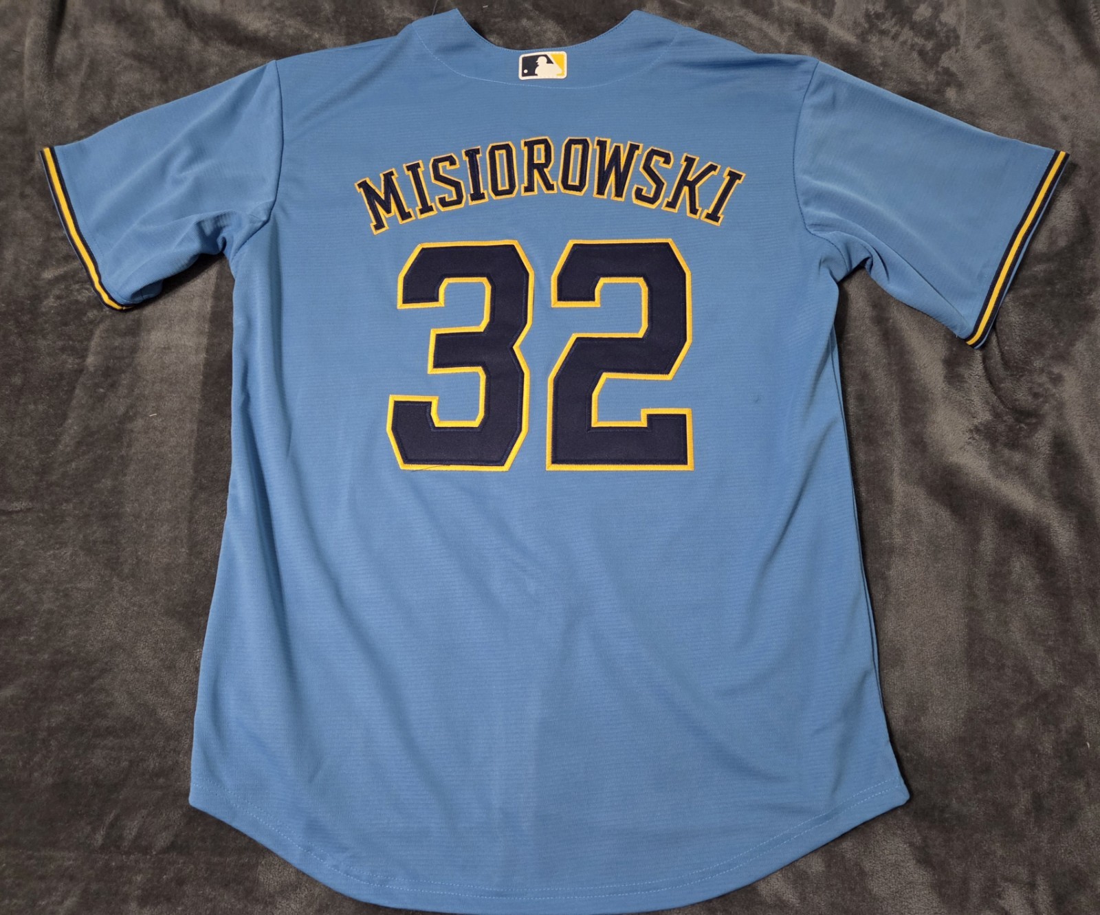 Fast Free Shipping XL Jacob Misiorowski Milwaukee Brewers Stitched Jersey 32