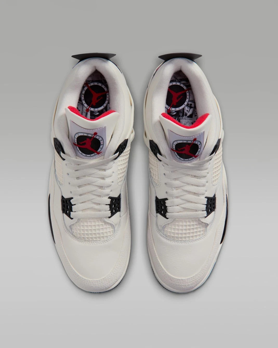 Nike Air Jordan 4 Retro Off White Black Leather Streetwear Sneakers Unisex