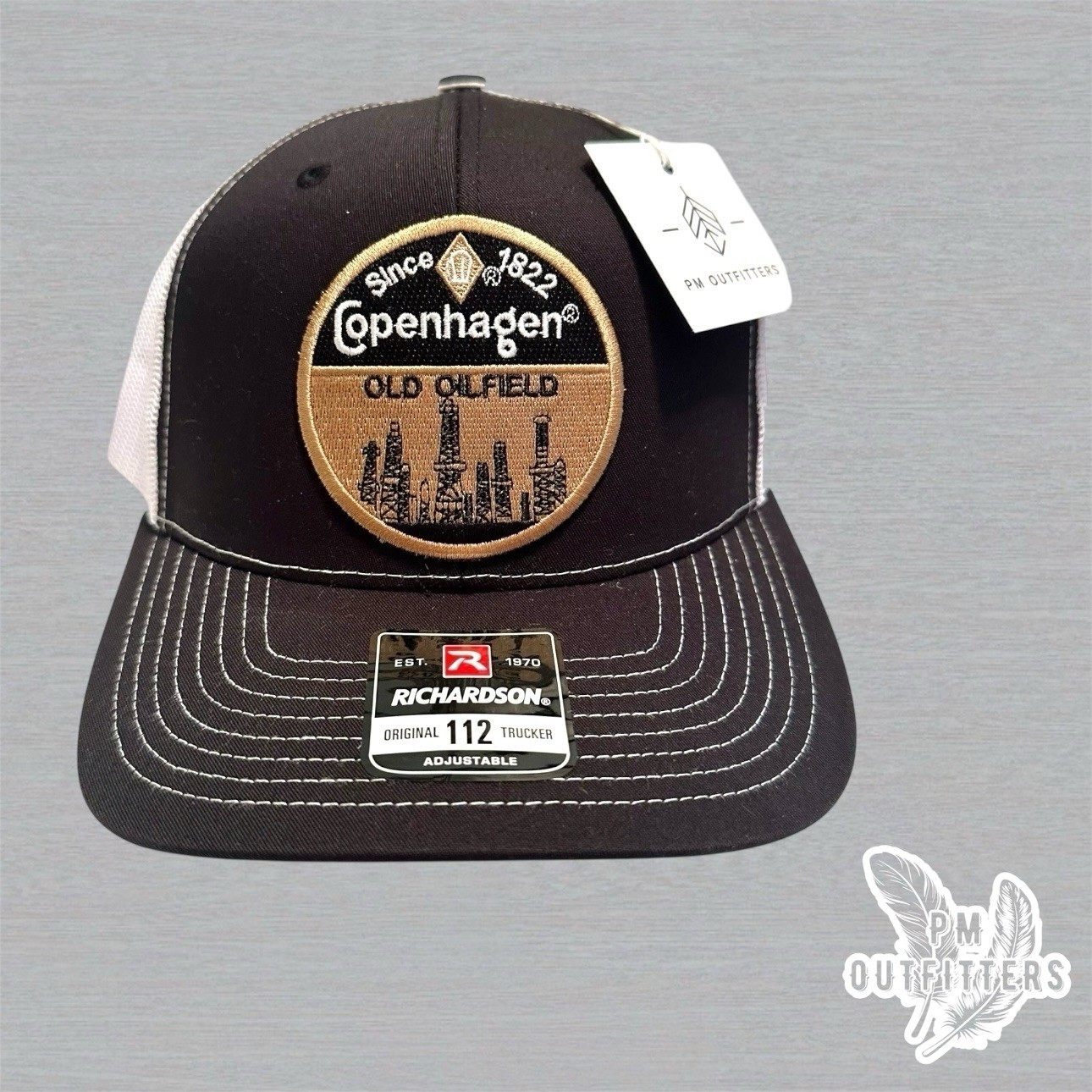 Vintage Copenhagen Old Oilfield Embroidered Patch Richardson 112 Trucker Hat