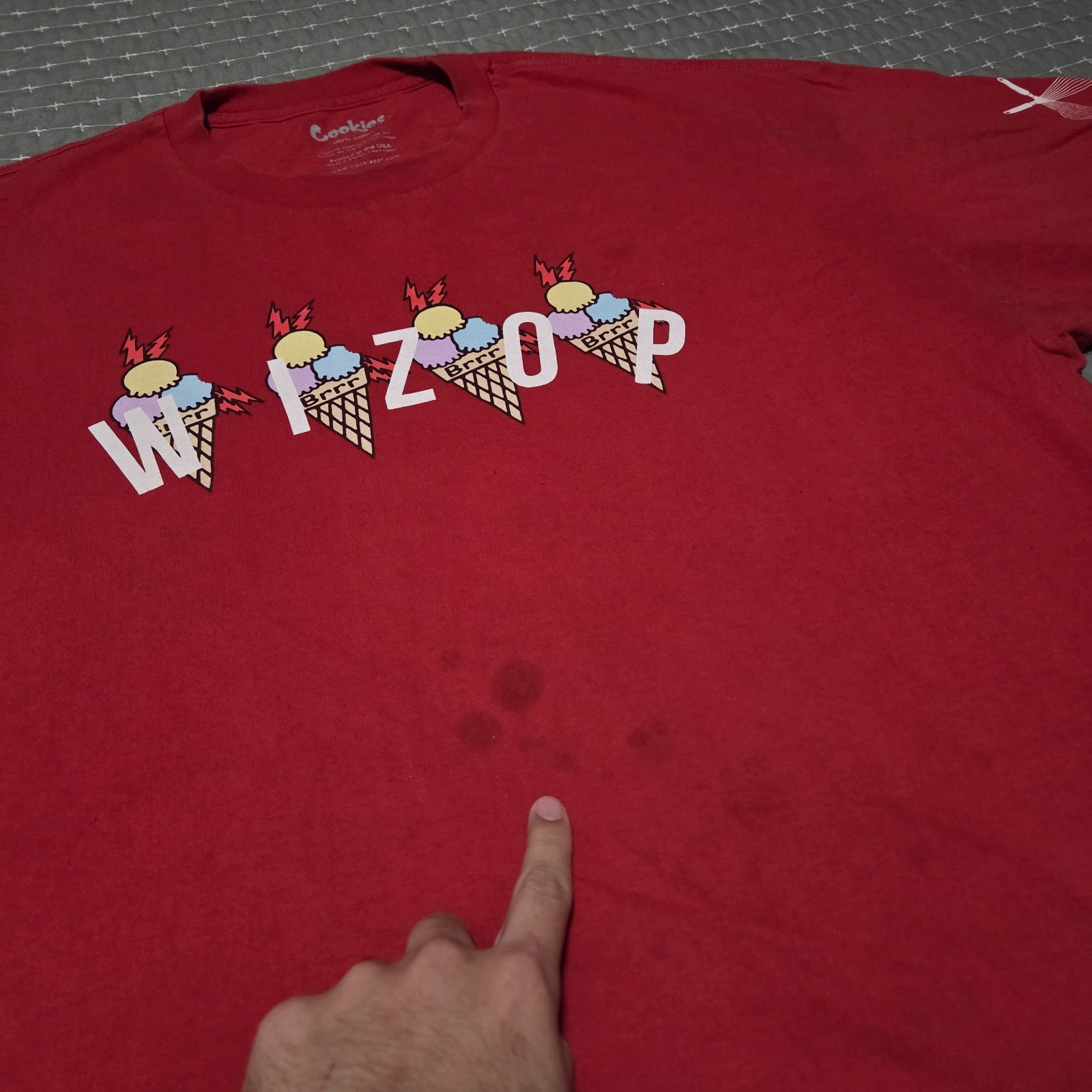 Cookies T-Shirt Mens 2XL Dark Red Graphic Wizop Gucci Mane Tee See Pictures USED
