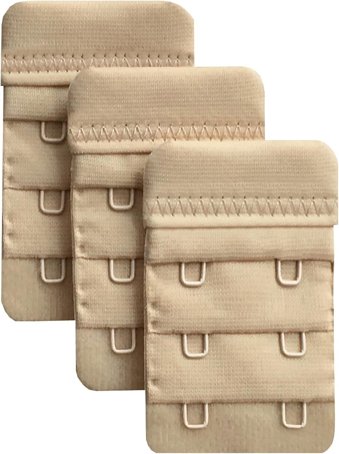 Women Pack of 3 Soft Comfortable 2 Hooks Bra Extender,2.4″x 1.5″