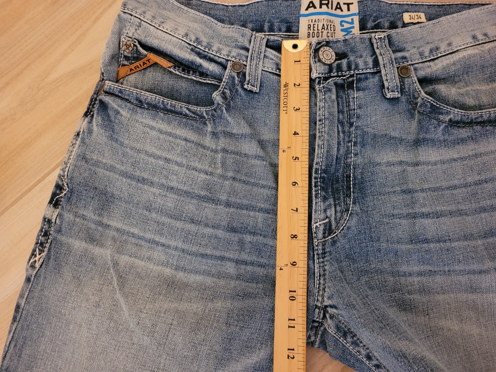 Ariat M2 Relaxed Boot Cut Jeans Mens Workwear Western Cowboy 34×31 READ