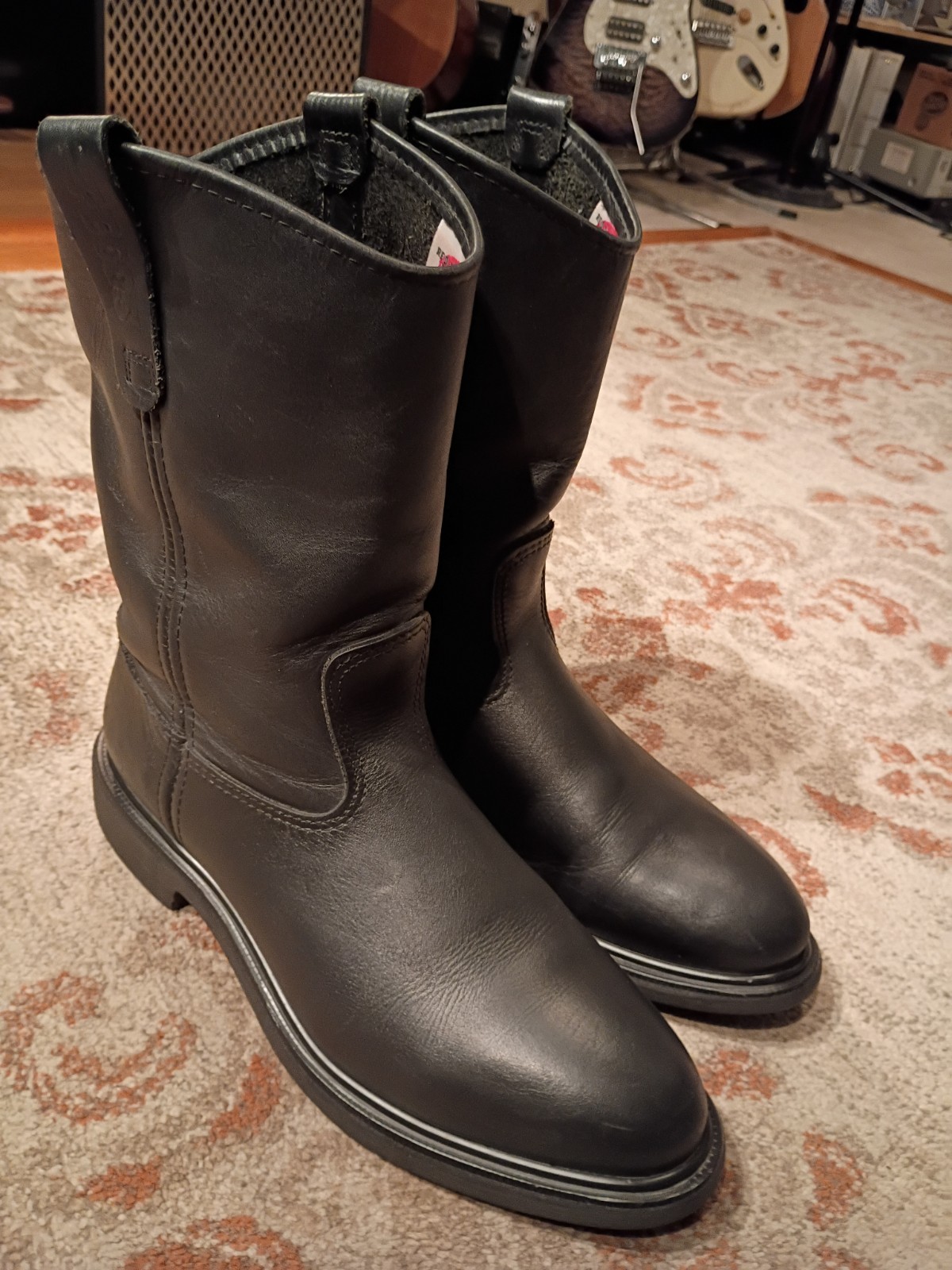 RED WING PECOS BLACK LEATHER SOFT TOE WELLINGTON WORK BOOTS #1125 MEN’S 11D