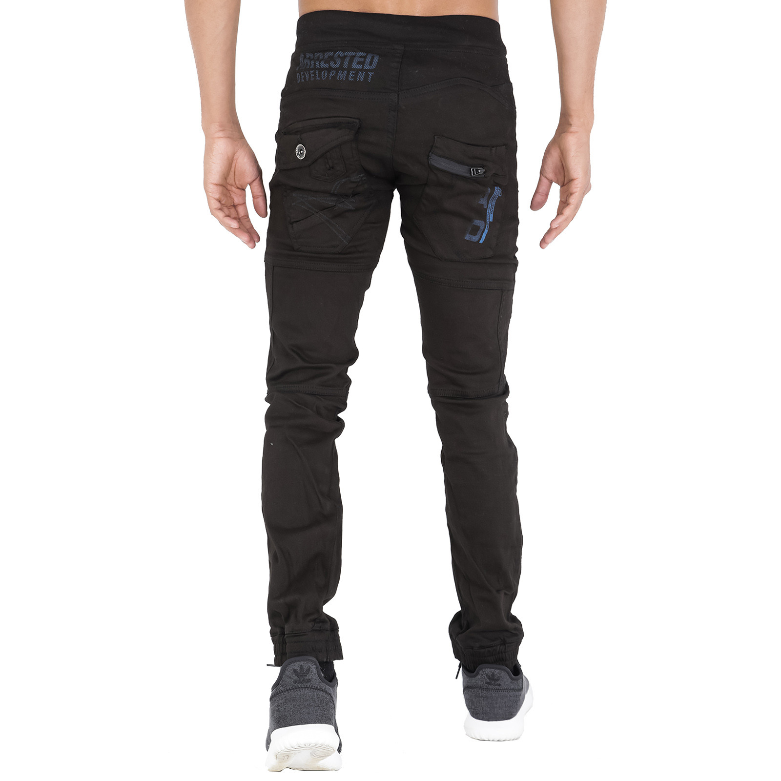 COMBAT CARGO PANTS FOR MEN CUFFED CHINO JOGGERS BLACK 28 30 32 34 36 38 40