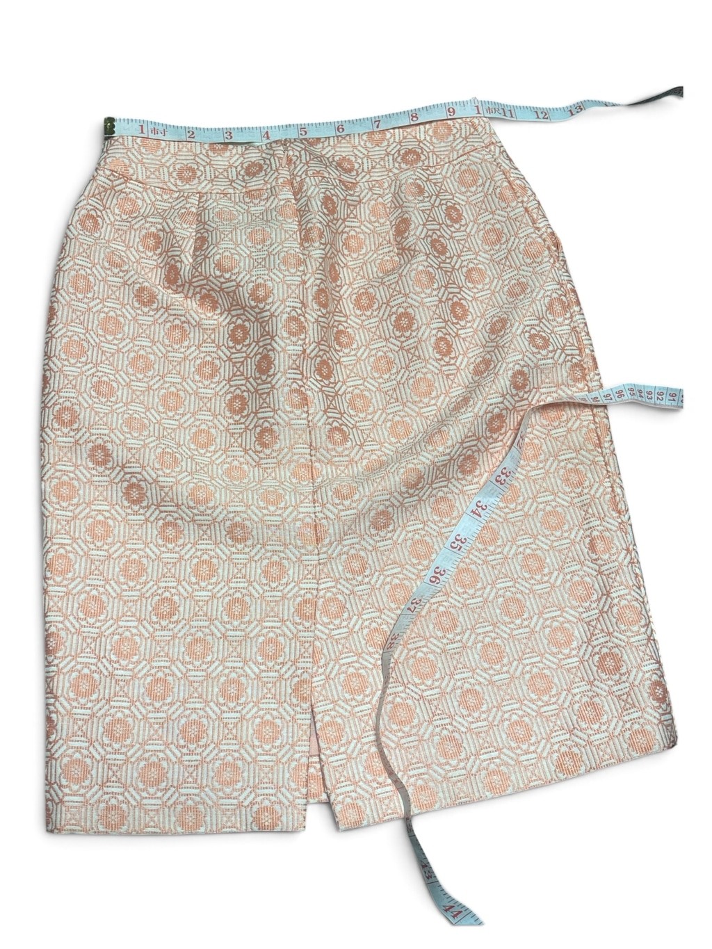 Banana Republic Pencil Skirt Size 0 Beige Orange Patterned