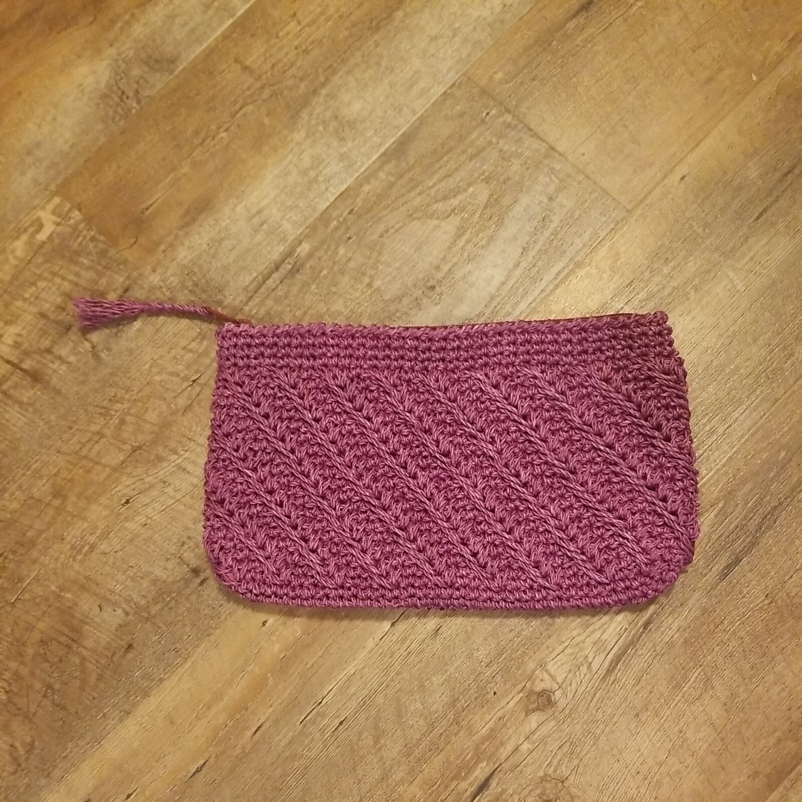Mauve Polyester Clutch Purse 12″× 7 1/2″ Made In Japan