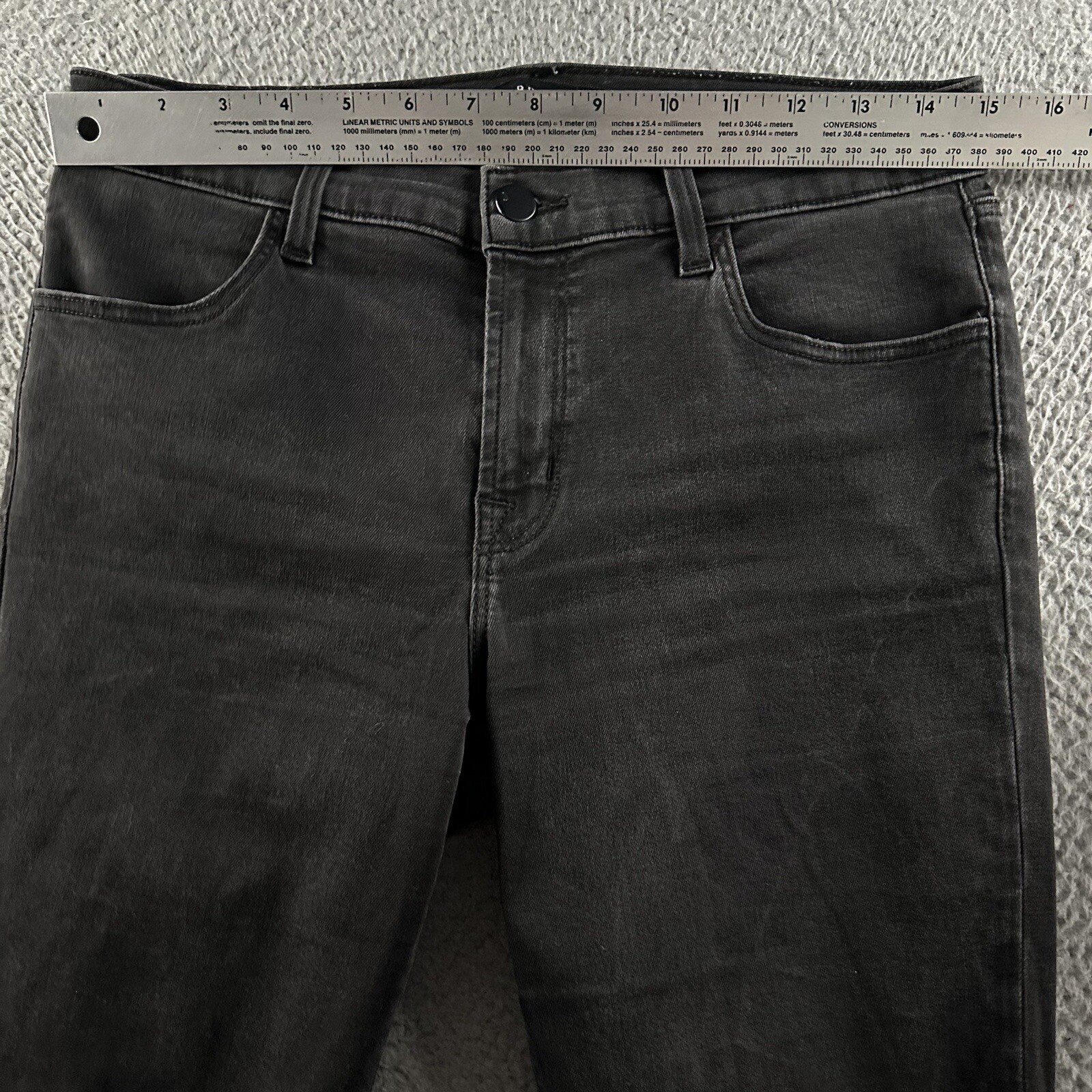 J Brand Womens Jeans Black Size 30 Mid Rise Crop Skinny Distressed Cotton Blend