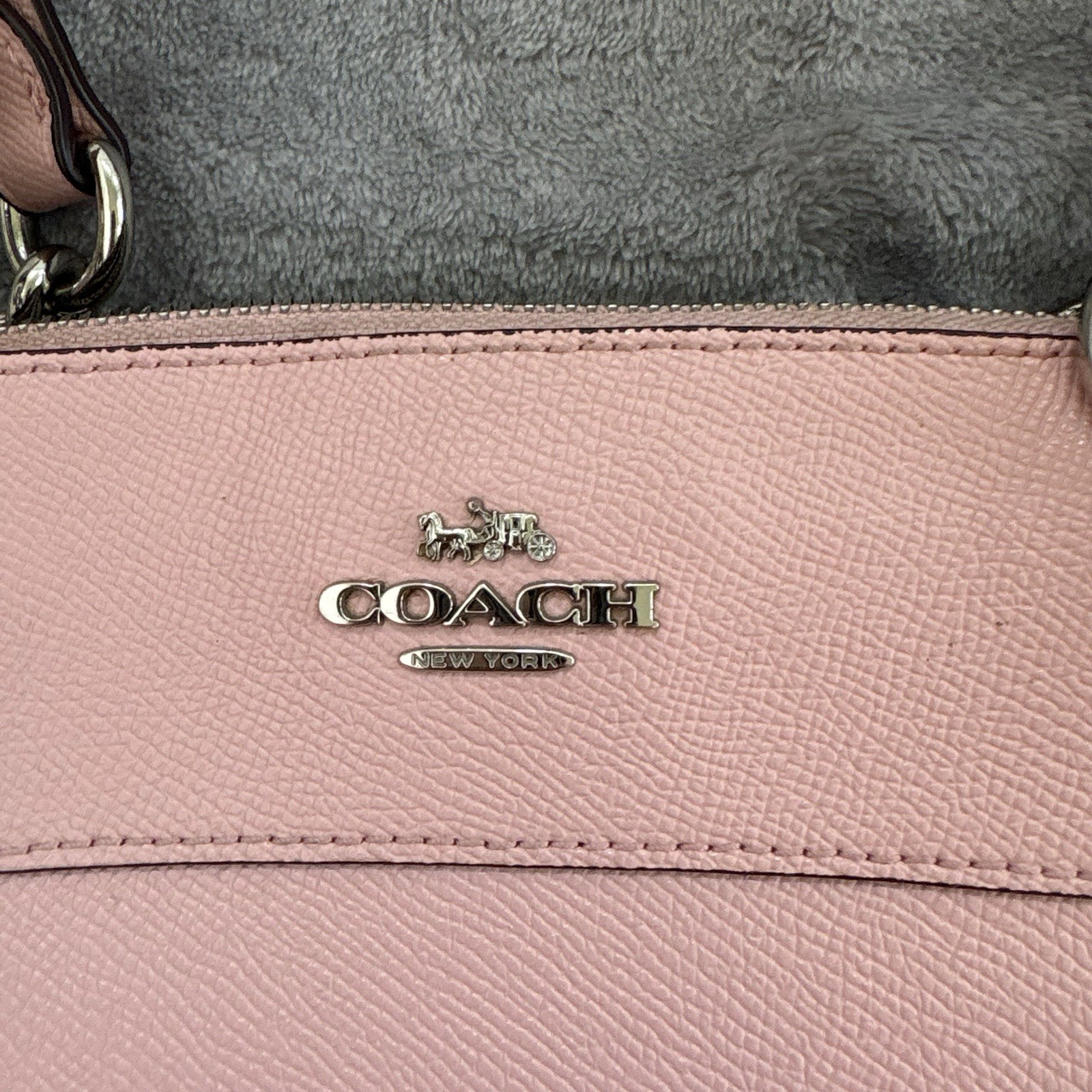 Coach Brooke Carryall Blush Pink Crossgrain Leather Satchel Bag