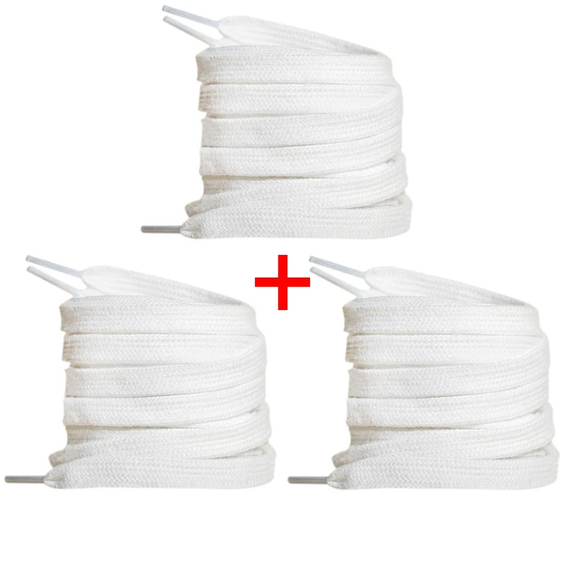 0.8 Cm Wide Unisex Solid-Color Shoelaces Flat High-Quality Cotton Shoelace Suita