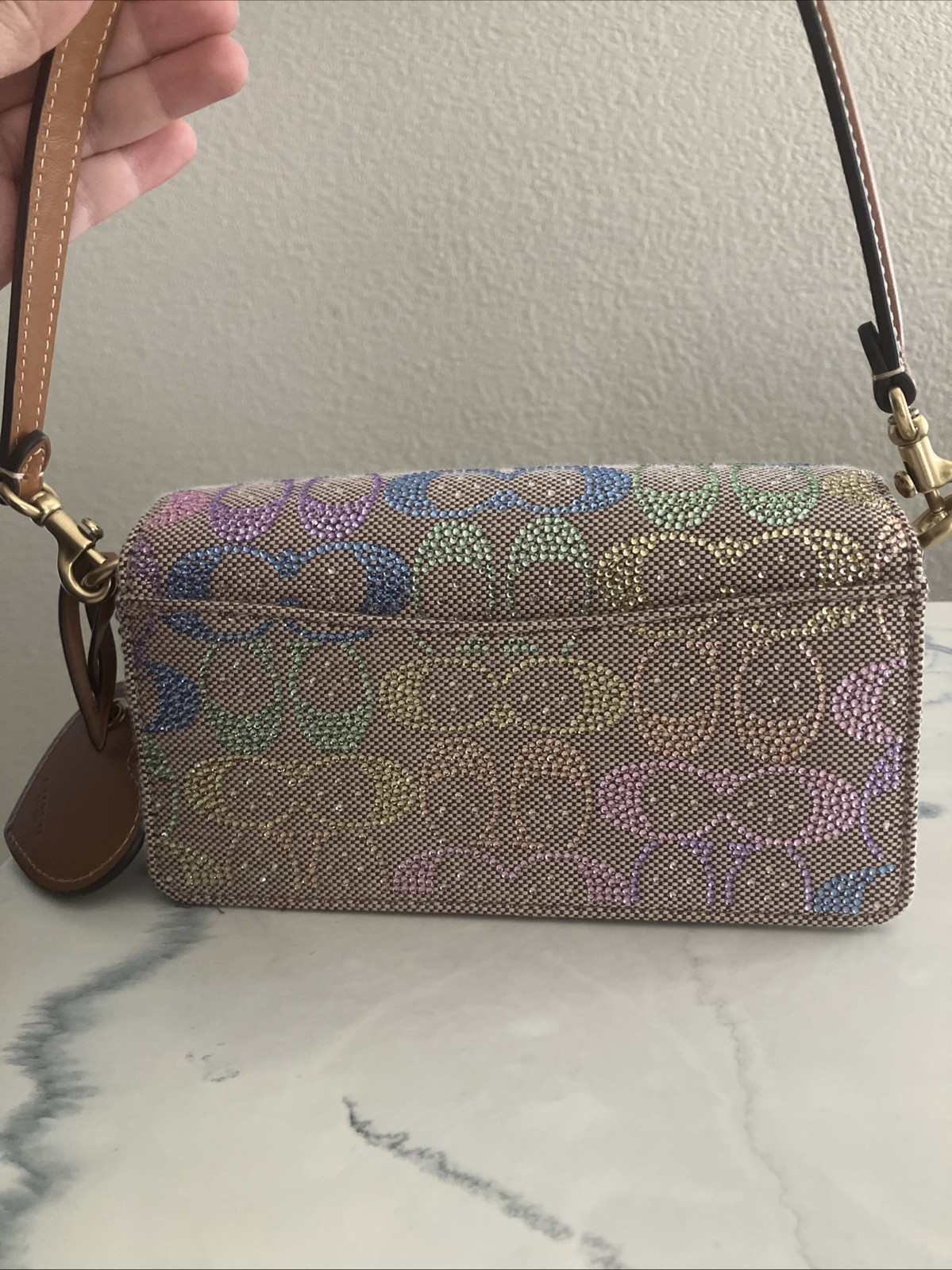 Coach Tabby Rainbow Crystal Signature Purse