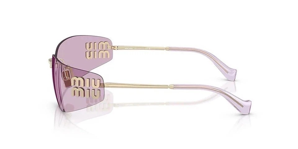 Miu Miu MU A51S ZVN90O Pale Gold Pink Women Wrap Sunglasses AUTHENTIC