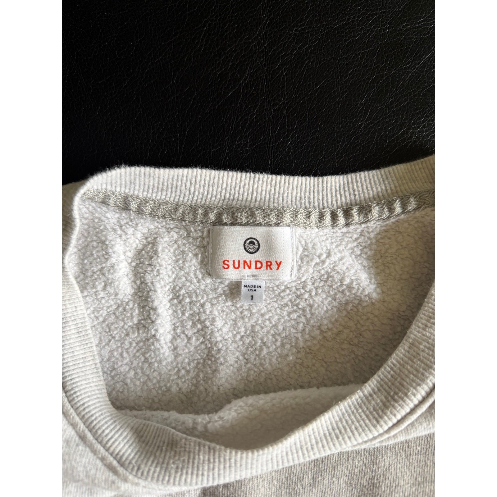 SUNDRY Lightning Bolt Double Zip Oversized Sweatshirt in Light Grey Size Small/1