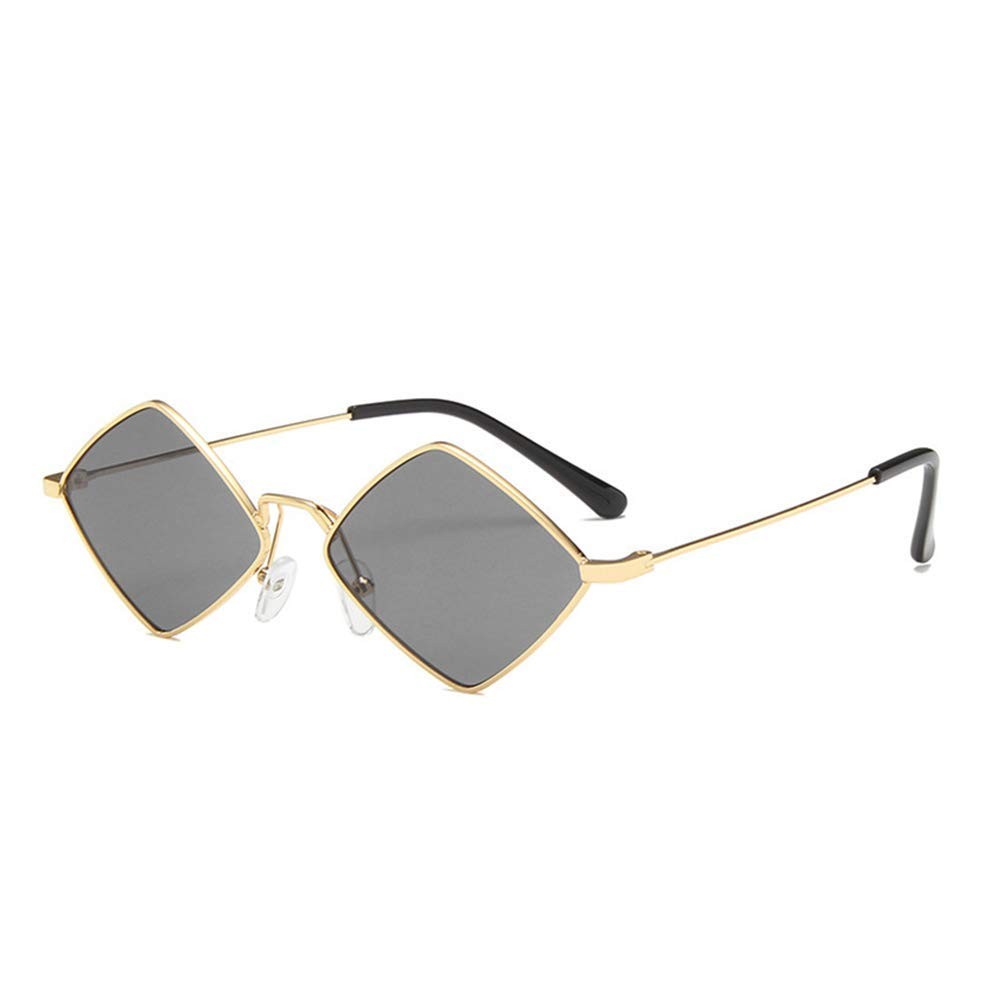Diamond Shape Punk Vintage SunGlasses for Men/Metal Quadrilateral Frame Shade…
