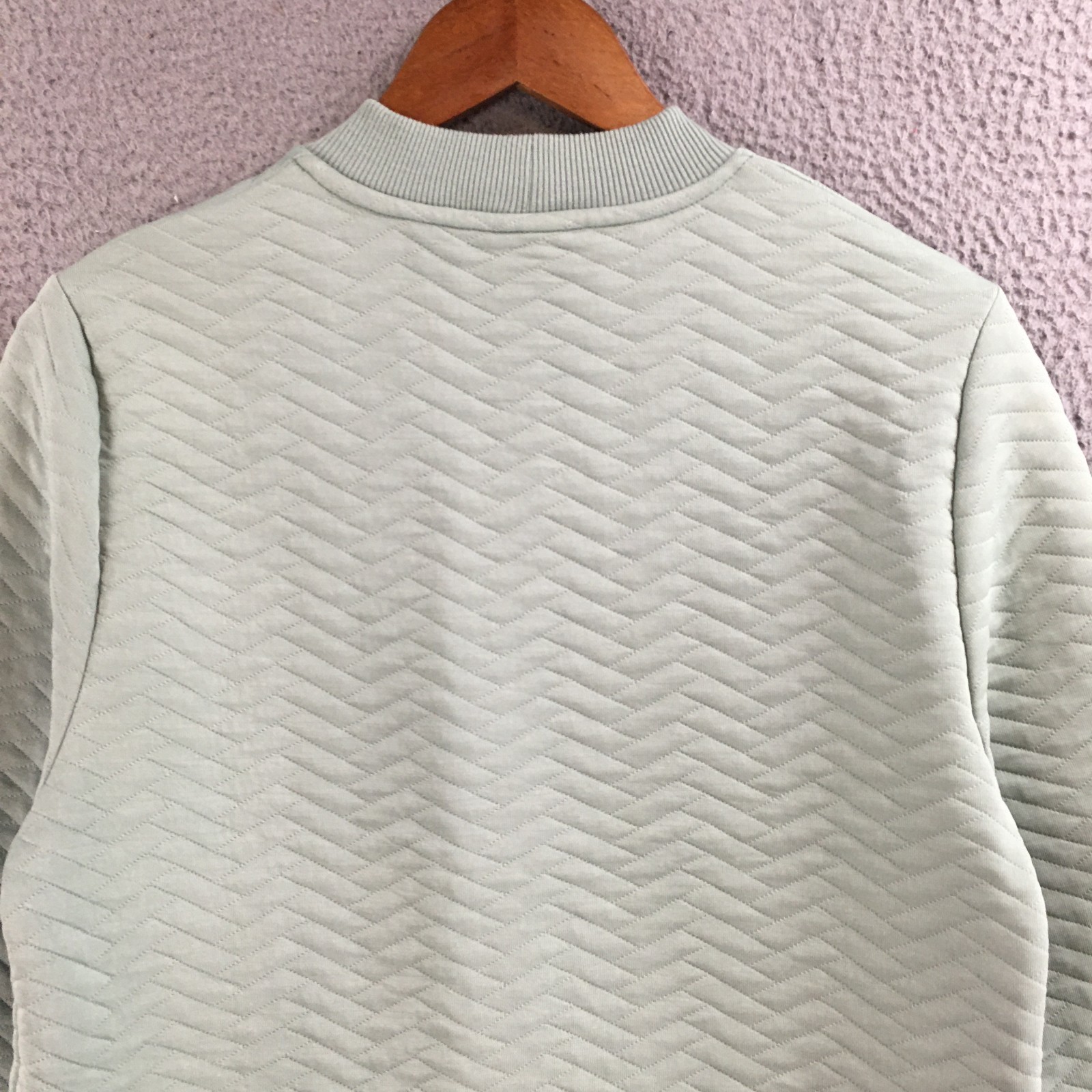 ASOS Sweatshirt Womens XS Extra Small Sage Mint Green Quilted Reverie Pullover