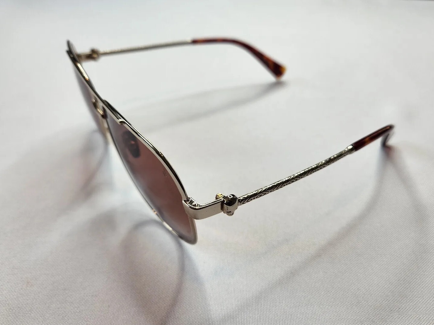 JOHN VARVATOS V546 GOLD LARGE MEN’S AVIATOR SUNGLASSES EYESIZE 63-13-145 JAPAN