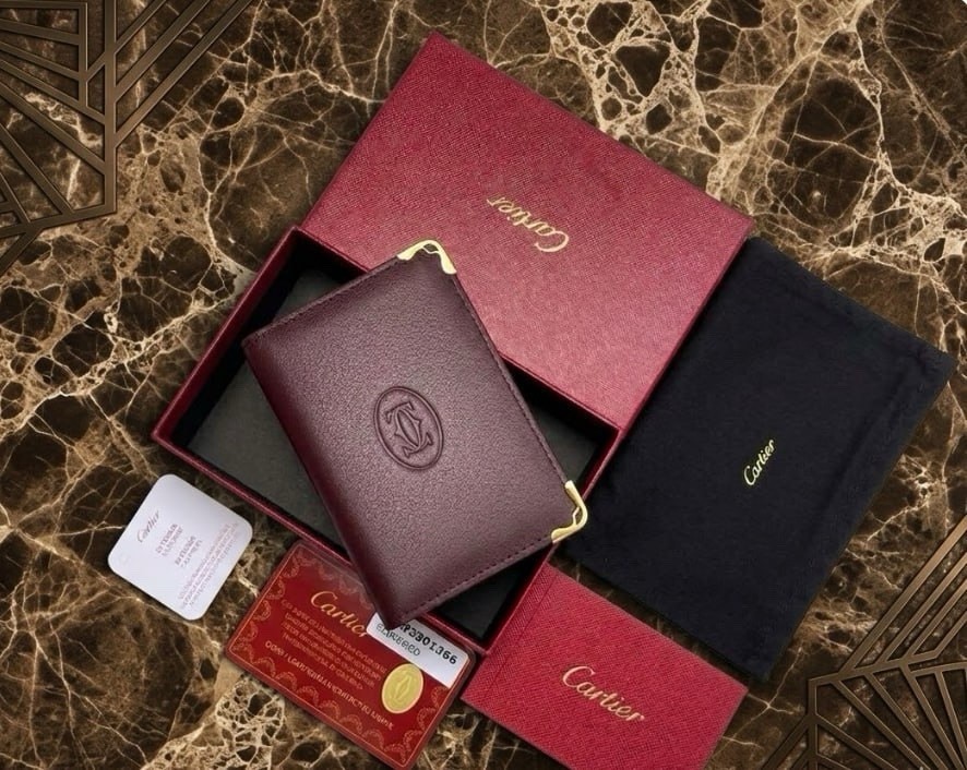 Cartier Must de Cartier 6 Card Holder Wallet – Burgundy Leather – New in Box
