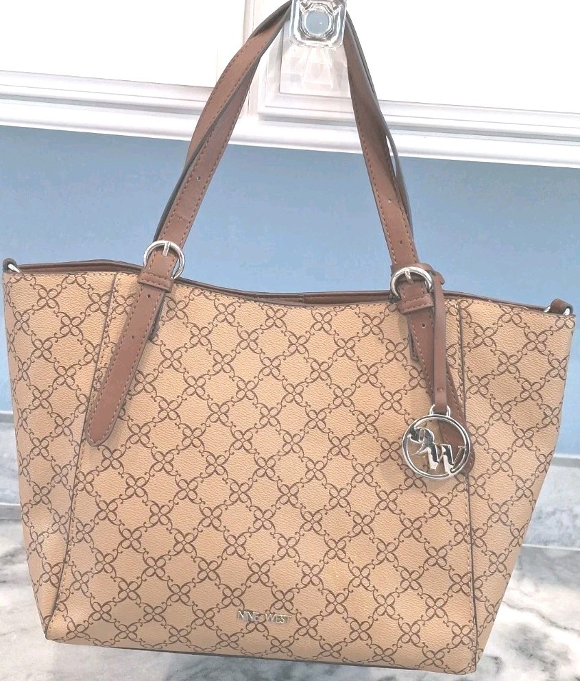 Nine West Tote Dbl Handled Adjustable Shoulder Handbag Multi Pockets