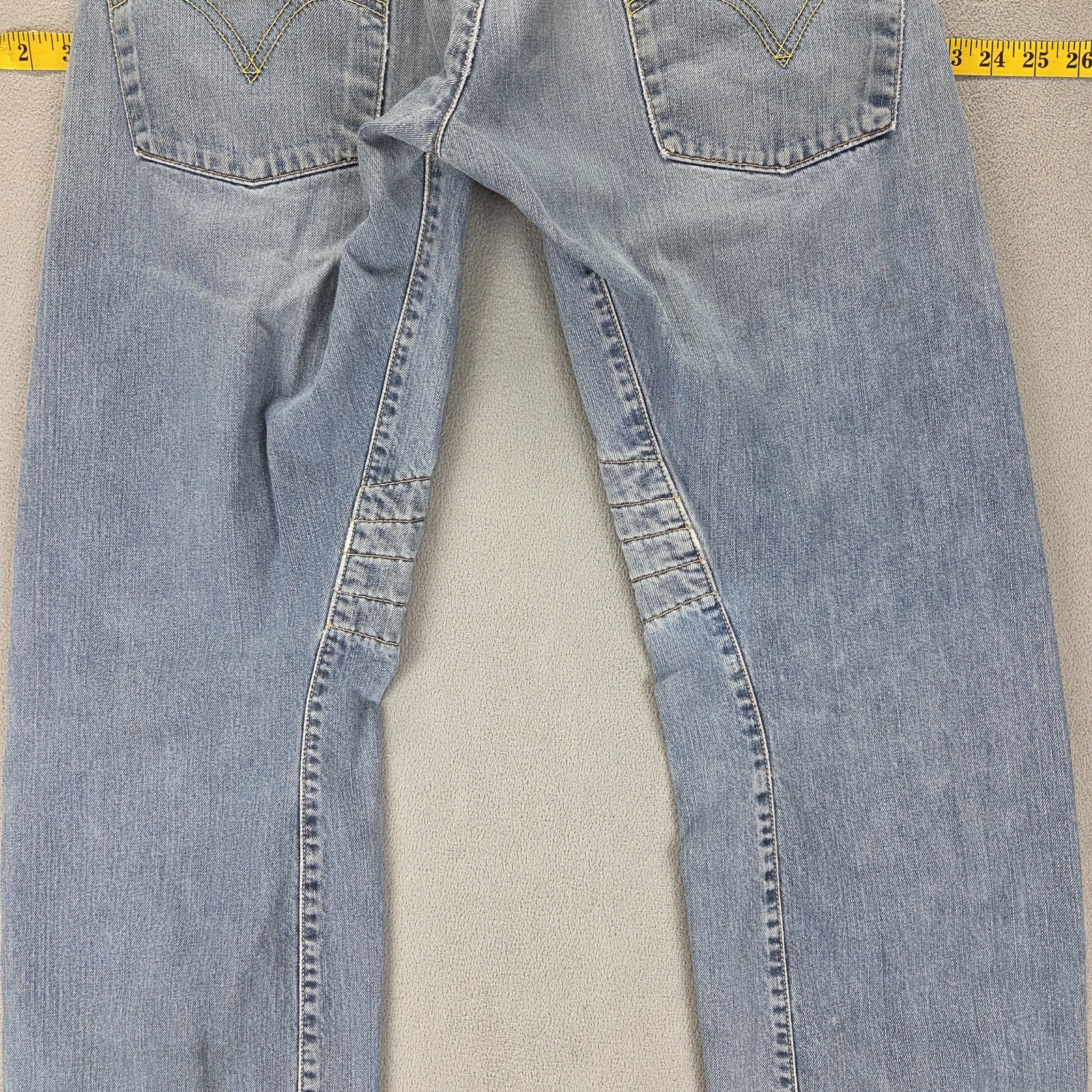 VTG Levis Engineered Jeans Mens Blue Twisted Flap Pocket Altered Hem Fits 32×30