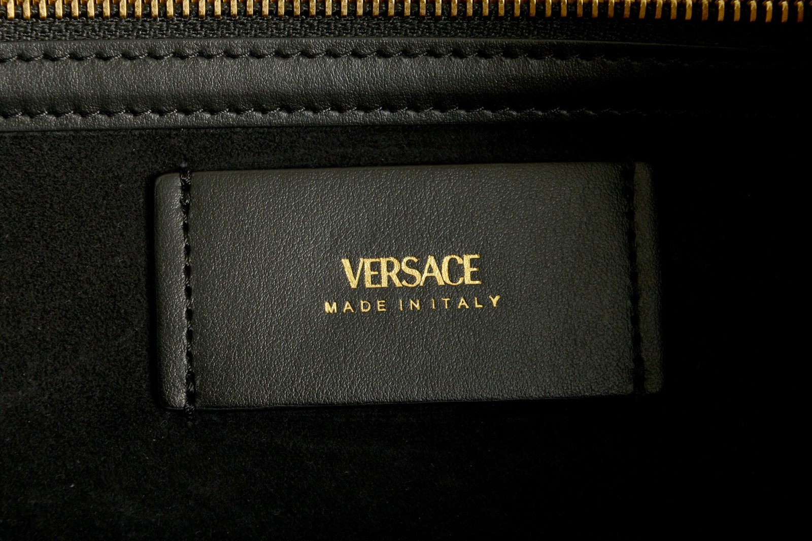 Versace Unisex 100% Textured Leather V-Logo Print Tote Handbag Shoulder Bag