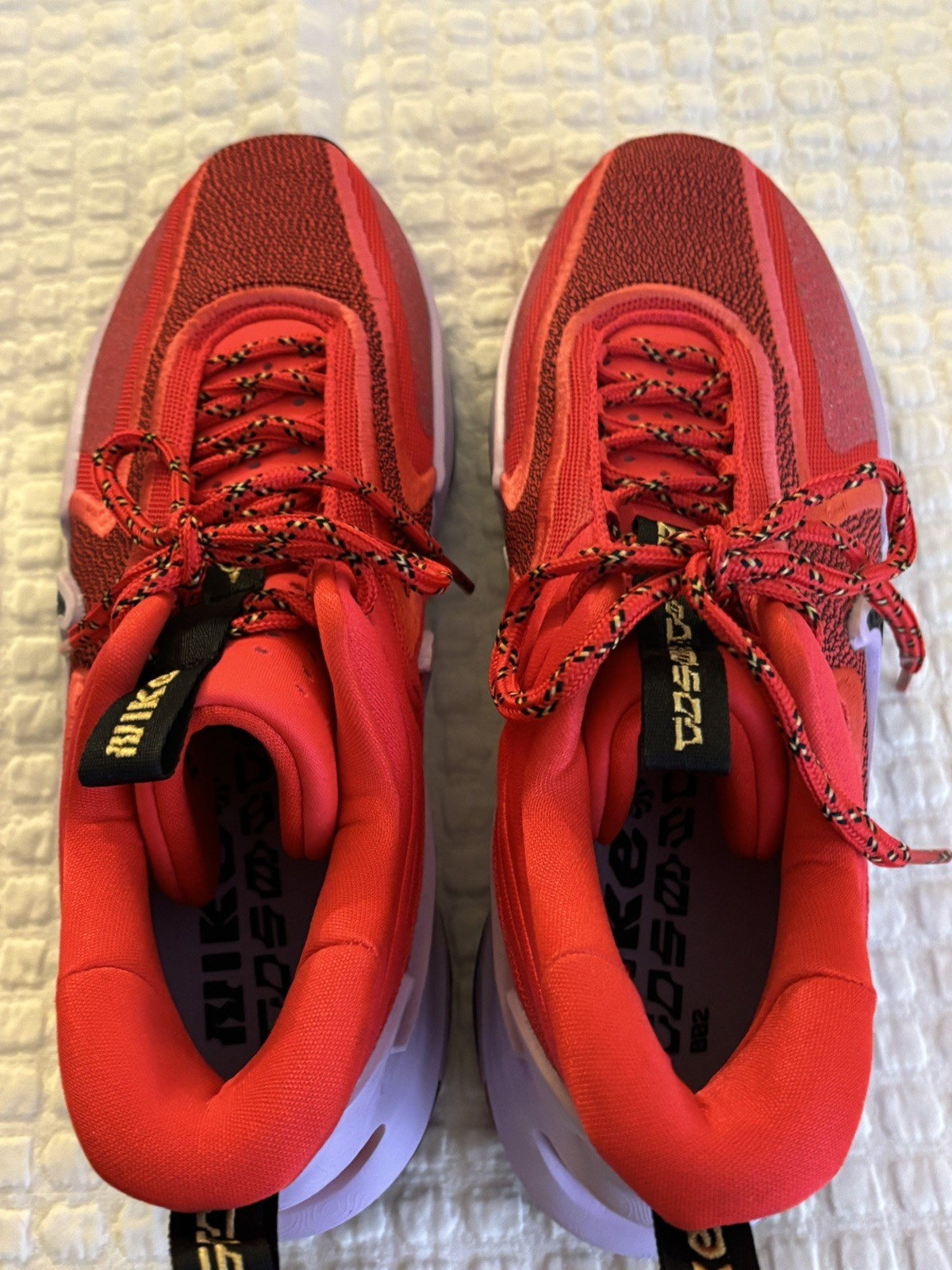 Nike Cosmic Unity 2 Basketball Sneakers in Siren Red, Speckled laces, Black Gold