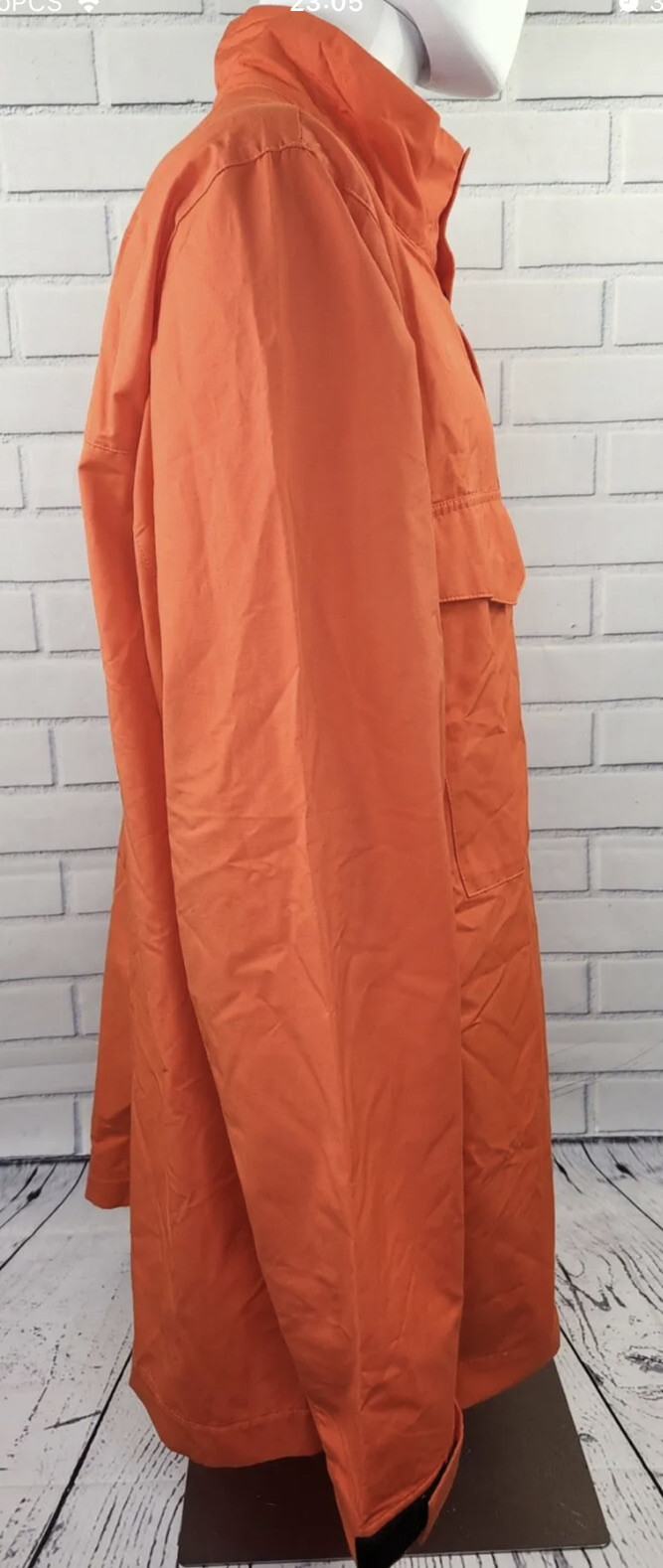 Nike Sportswear Jacket Mens Large Orange Woven M65 Full Zip Button Military New