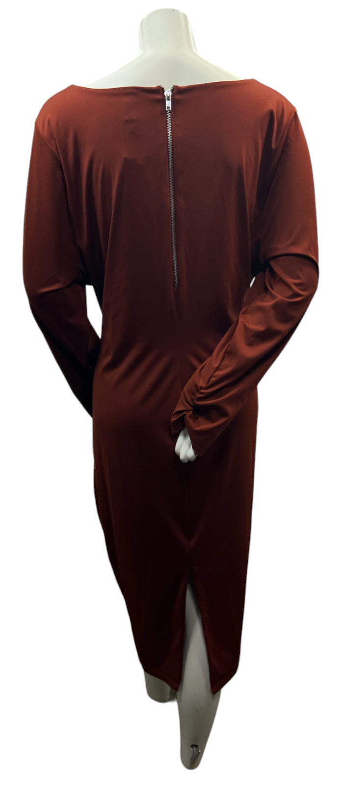Bar III Bodycon Dress Womens Plus size 3X Copper Brown Long Sleeve Stretch New
