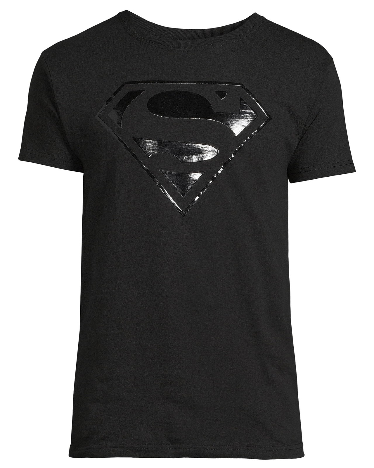 DC Comics Superman T-Shirt Men’s Black Raised Logo Short Sleeve Top