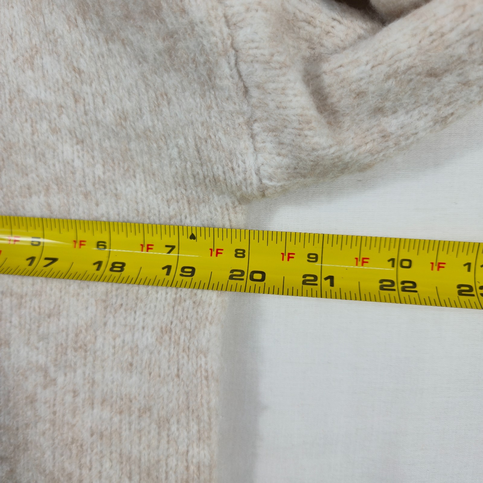 Z Supply Cropped Sweater Womens Beige Nylon Winter Wear Turtleneck Ribbed Trim