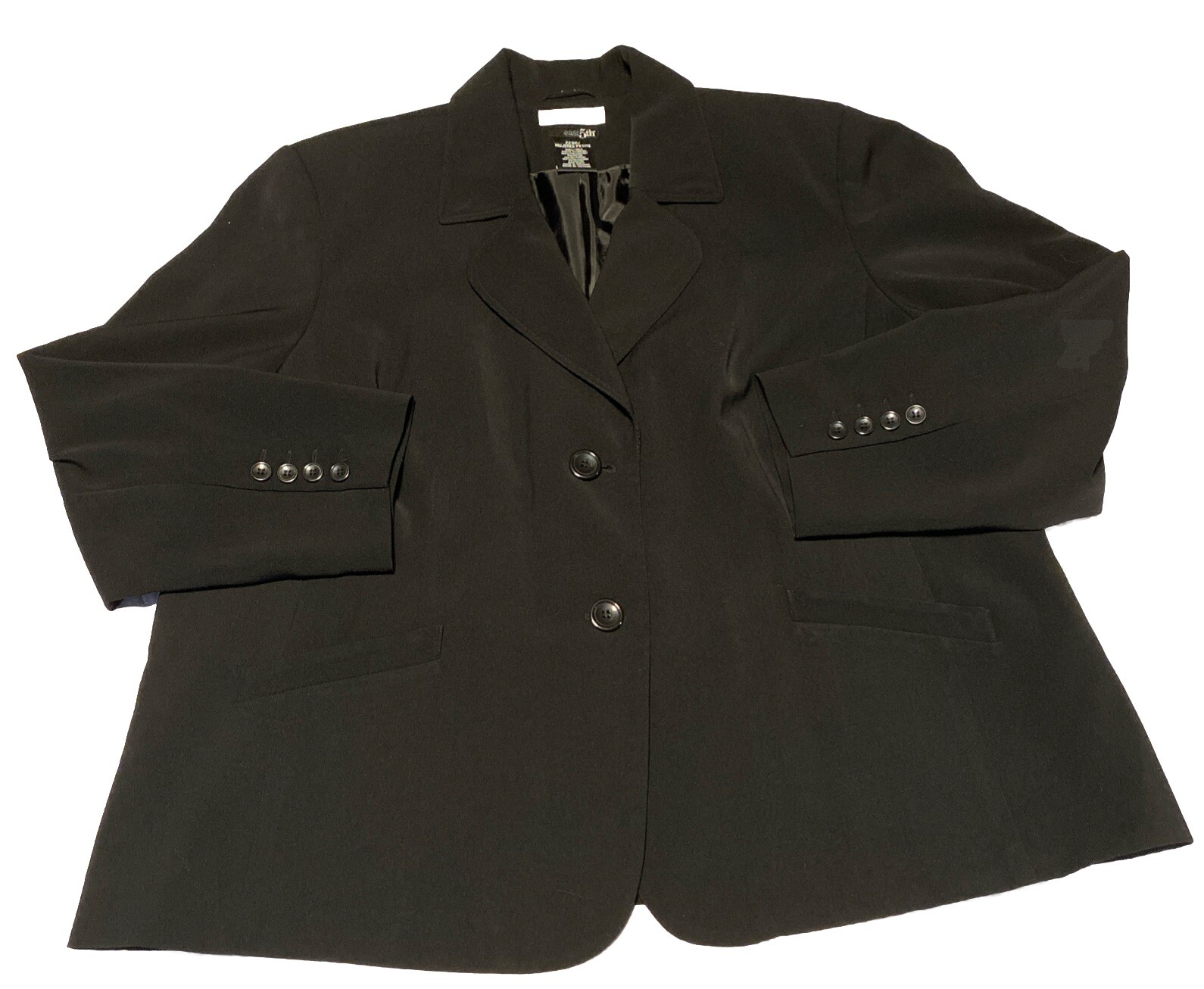 East 5th Size 22P Black Blazer Nanotex Fabric Business Travel Single Breasted
