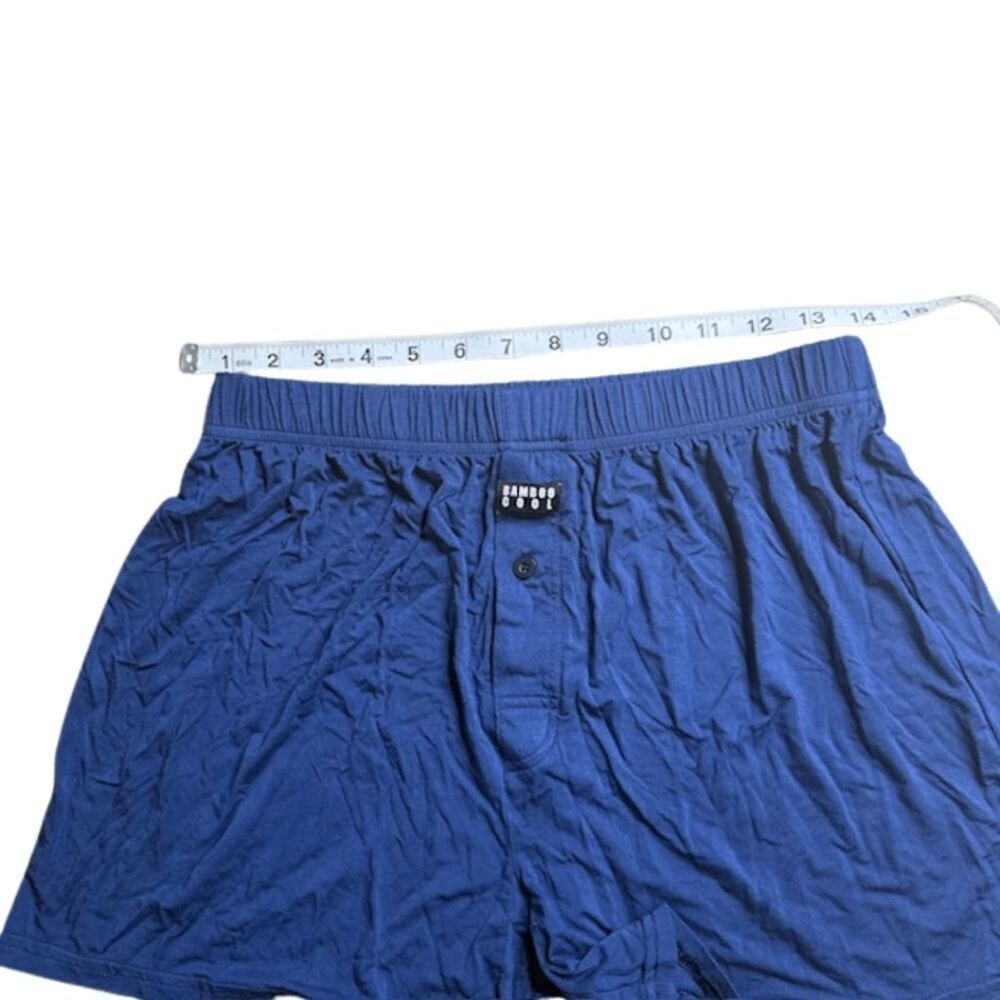 Bamboo Cool Men’s Relaxed Boxer Brief Shorts Blue Size Small