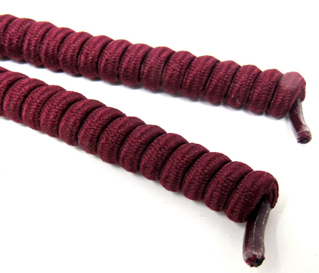 2 Maroon No Tie Spiral Laces Shoes Curly 6 to 28 inches No Headache Sun Visor