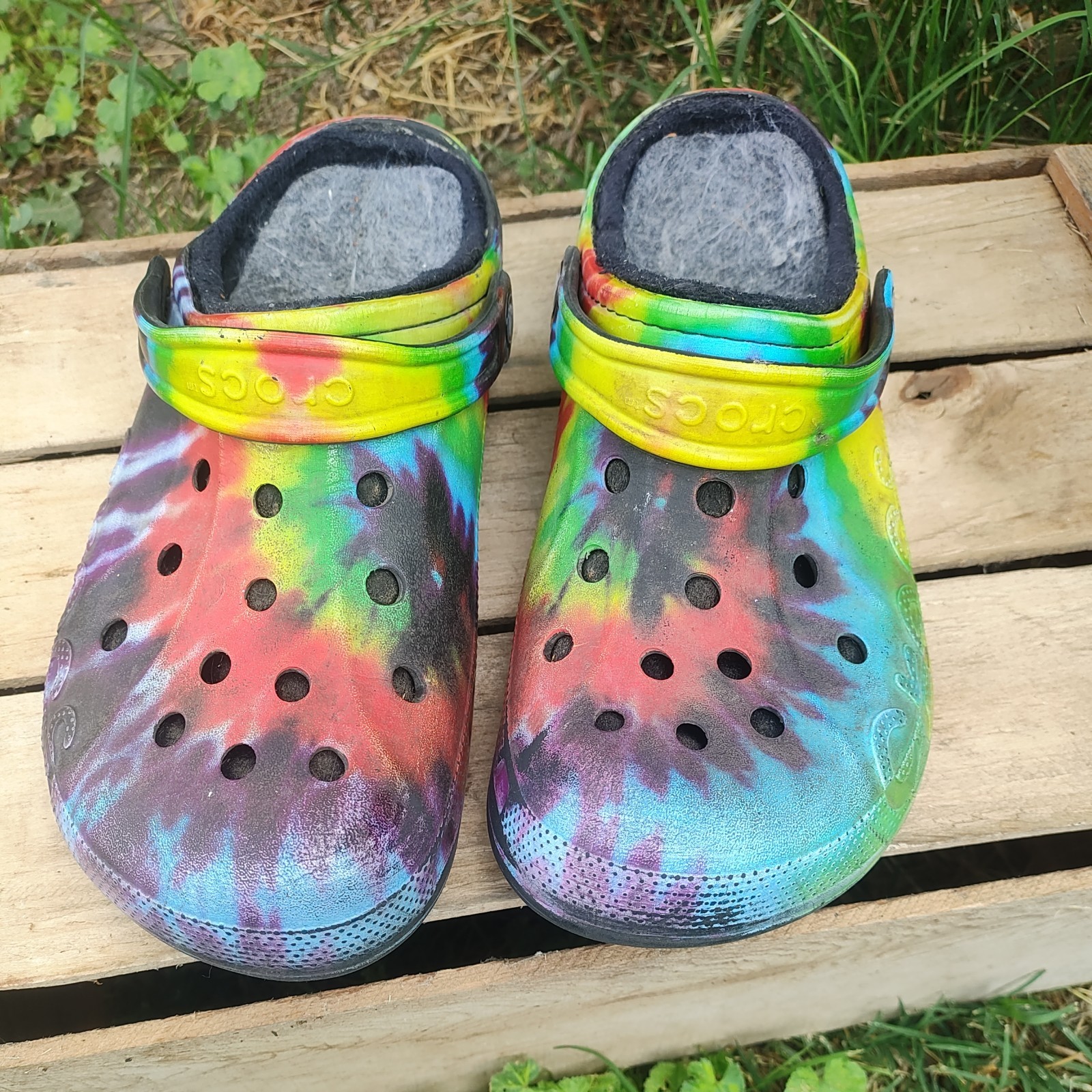 Crocs – Dual Comfort Fleece Lined Tye Tie Dye Clogs Men’s 9 Womens 11