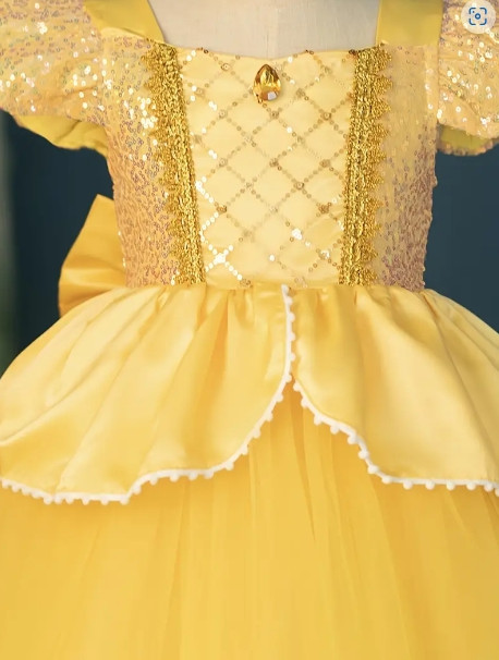 NEW Princess Belle Beauty & The Beast Dress Girls Halloween Costume