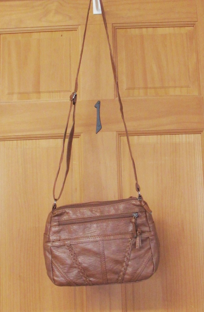 Brown Medium Capacity Super Soft PU Leather Shoulder Purse Crossbody Bag