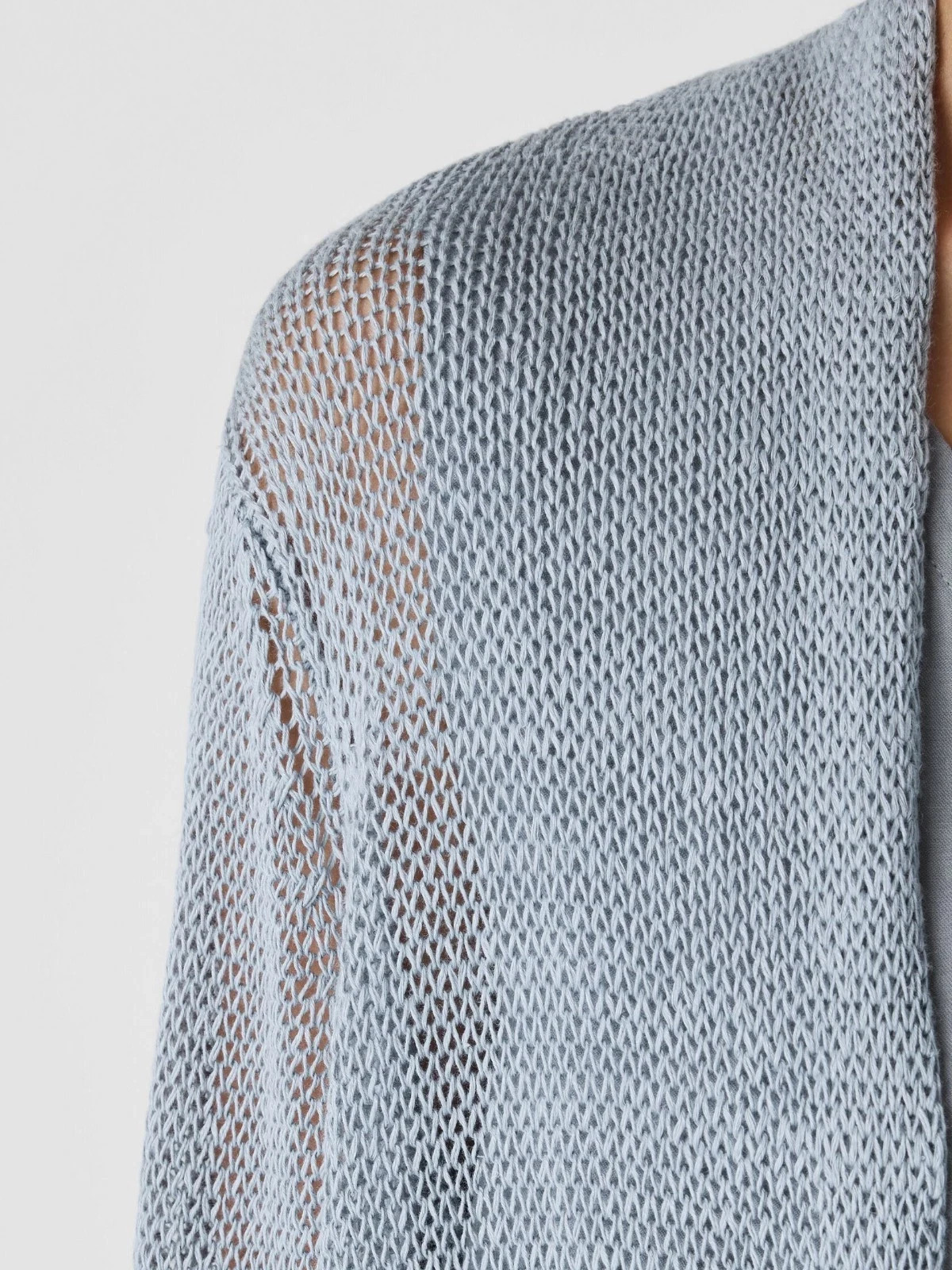 NWT $298 Eileen Fisher Organic Linen Cotton Cord Long Cardigan PP Greystone
