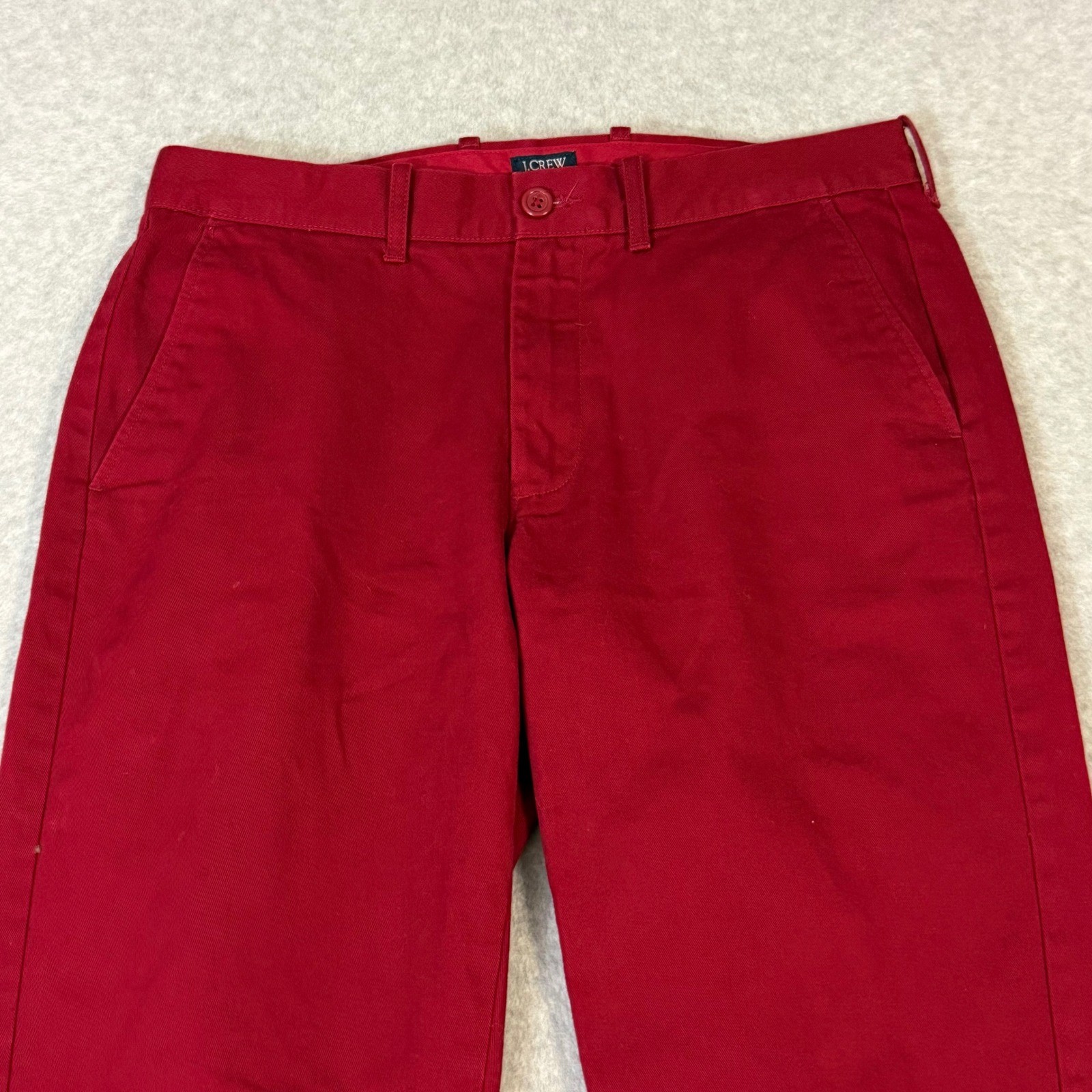 J.Crew The Sutton Mens 32×34 Slim Straight Chino Pants Red Cotton Twill Trousers