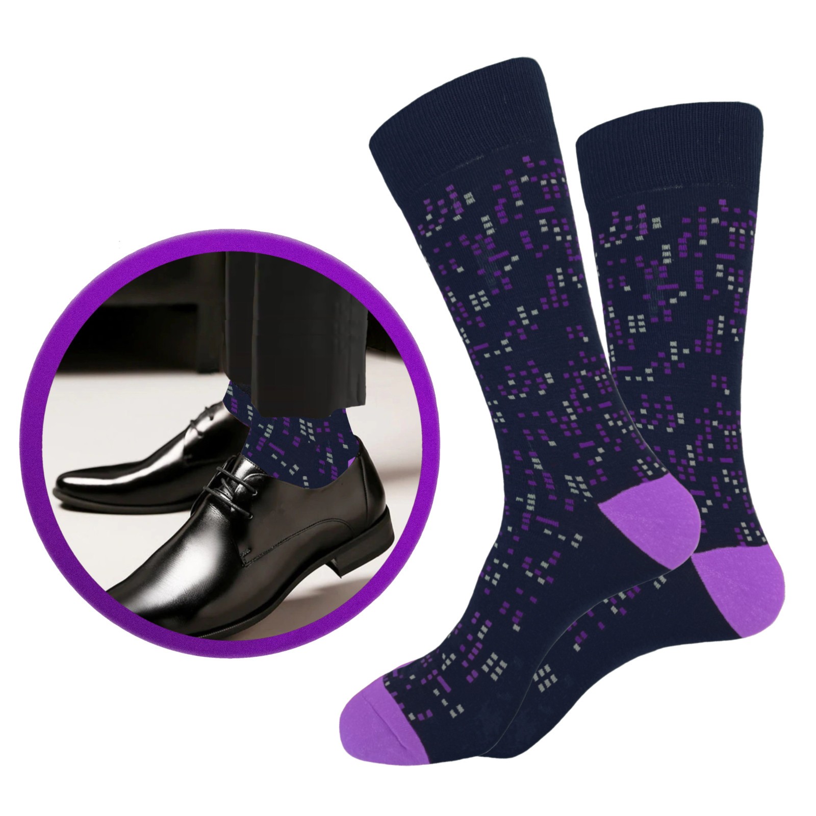 12-6 Pair MULTI DESIGN First quality Multi color Men’s COTTON Dress Socks 10-13