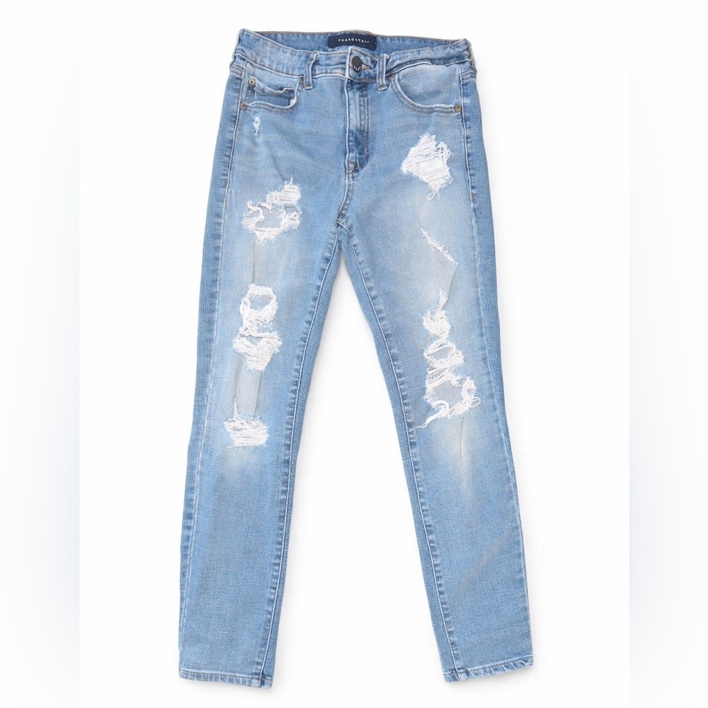 Aeropostale High Rise Distressed Skinny Jeans Light Wash Size 6 Short